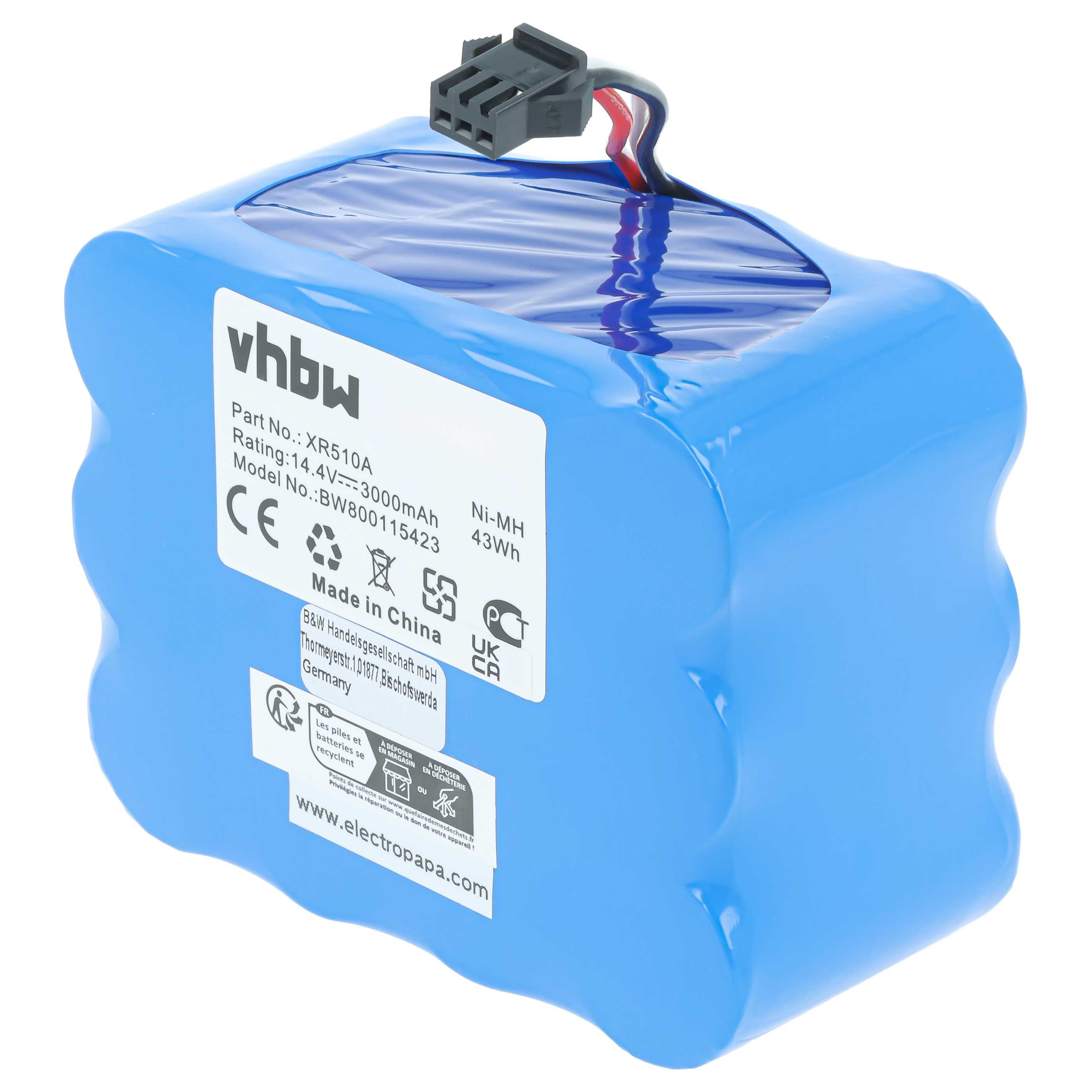 Batterie remplace Klarstein NS3000D03X3, YX-NI-MH-022144-TN pour robot aspirateur Cleanna - 3000mAh 14,4V NiMH
