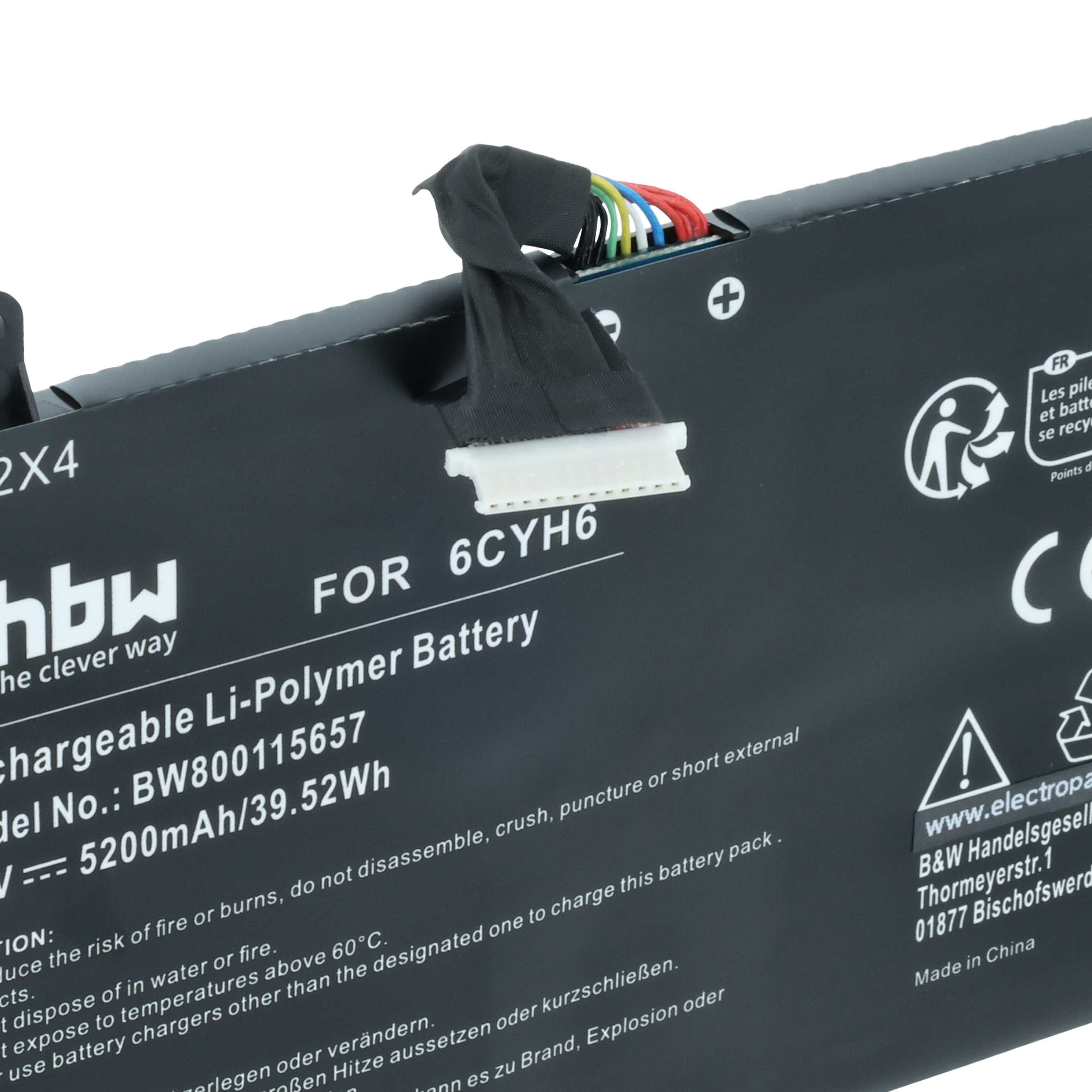 Akumulator do laptopa zamiennik Dell 51KD7, J0PGR - 5200 mAh 7,6 V LiPo, czarny