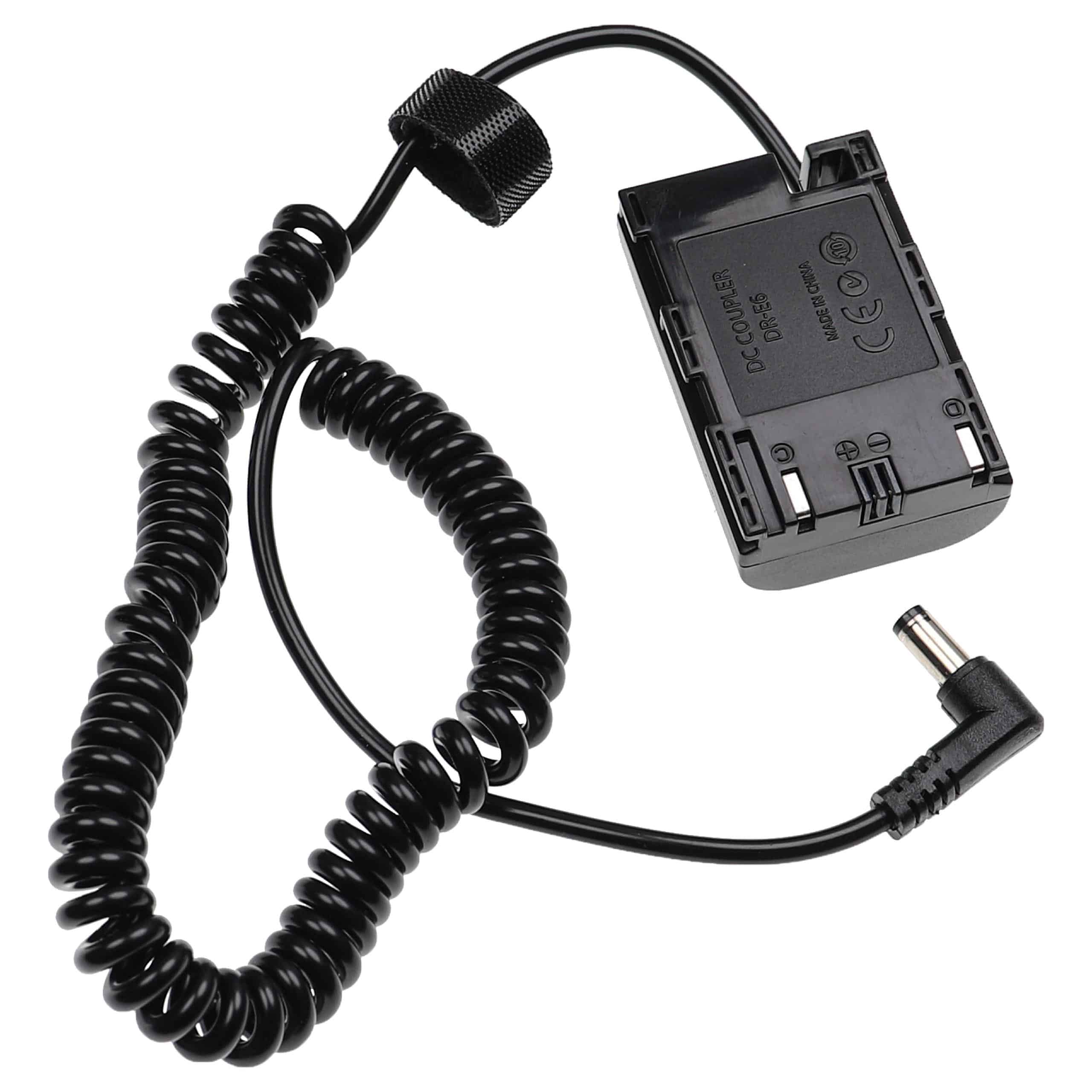 Łącznik DC adapter do aparatu Blackmagic zamiennik Canon DR-E6 - dł. 120 cm, kabel spiralny
