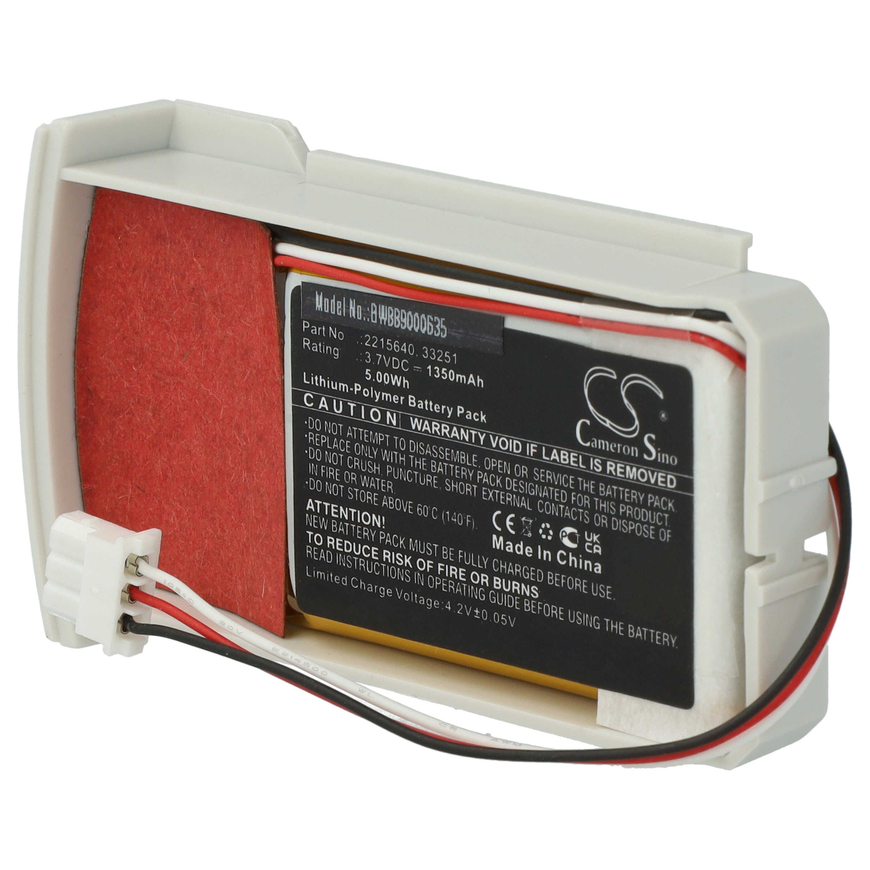 Batería reemplaza Thermo Scientific 33251, 2215640 para tecnología médica - 1350 mAh, 3,7 V