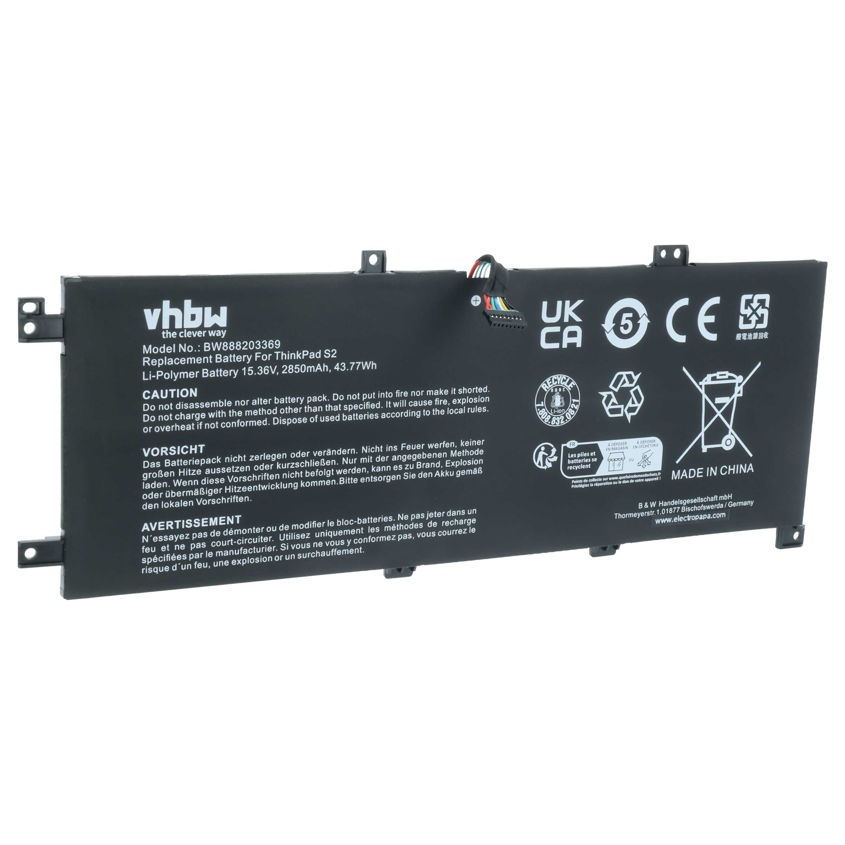 Akumulator do laptopa zamiennik Lenovo 02DL031, 02DL032, 02DL030, 5B10W13933 - 2850 mAh 15,36 V LiPo