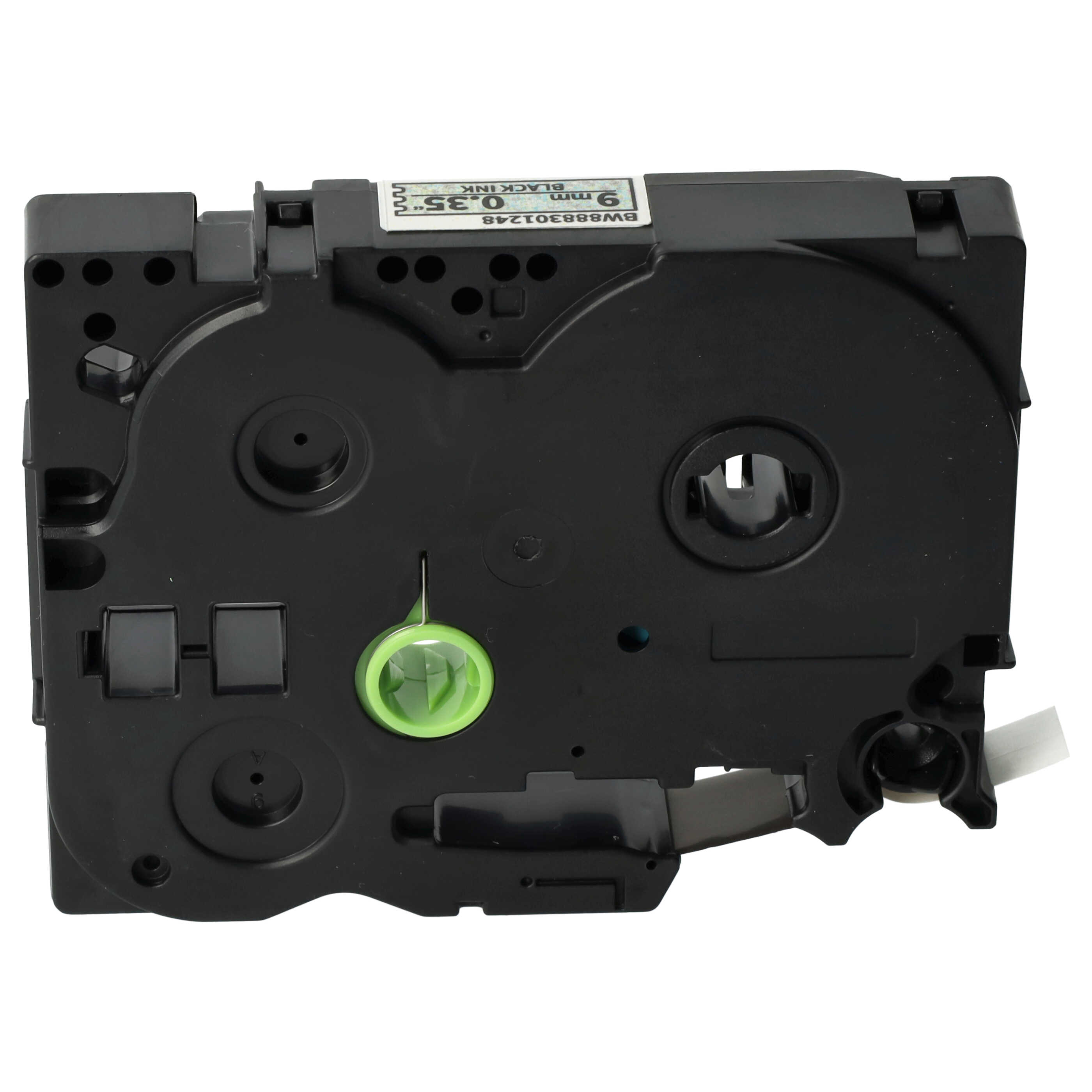 Label Tape replaces Brother TZE-221L1 - 9 mm Black to White (Glitter)