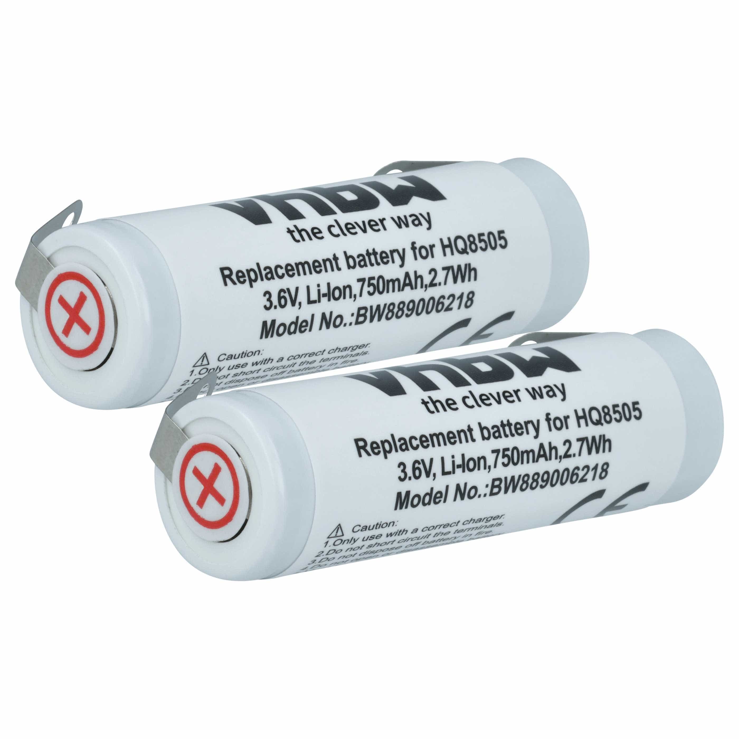 2x Akumulator do maszynki do strzyżenia zamiennik Philips 4222-036-06410, 036-11290 - 750 mAh 3,6 V Li-Ion