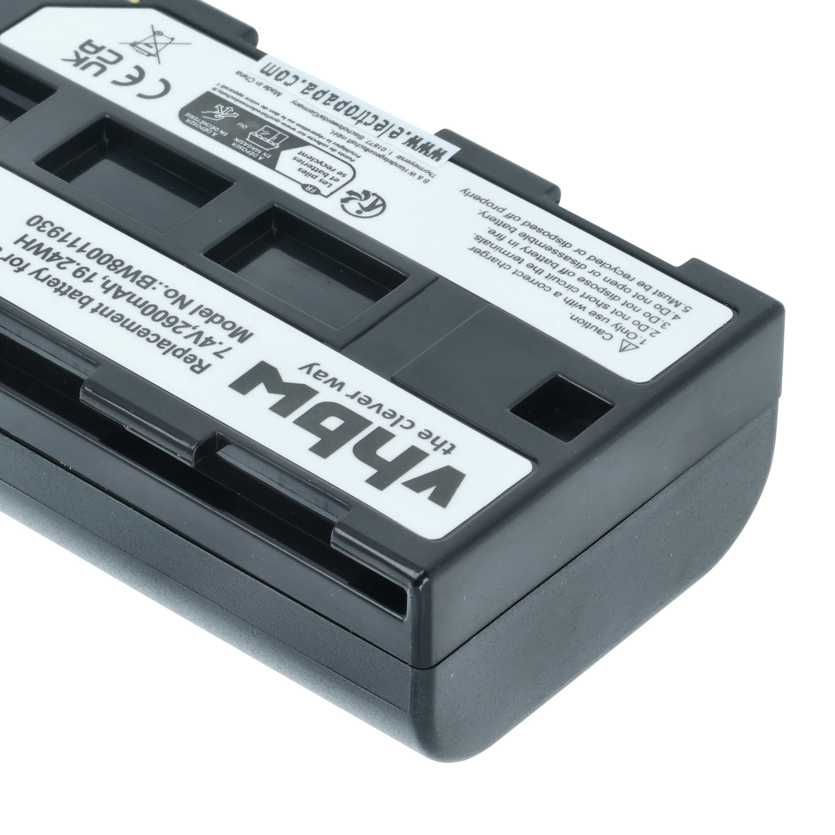 3x Battery replaces Canon BP-911, BP-914, BP-915, BP-924, BP-927, BP-930, BP-941 - 2600mAh, 7.2V, Li-Ion