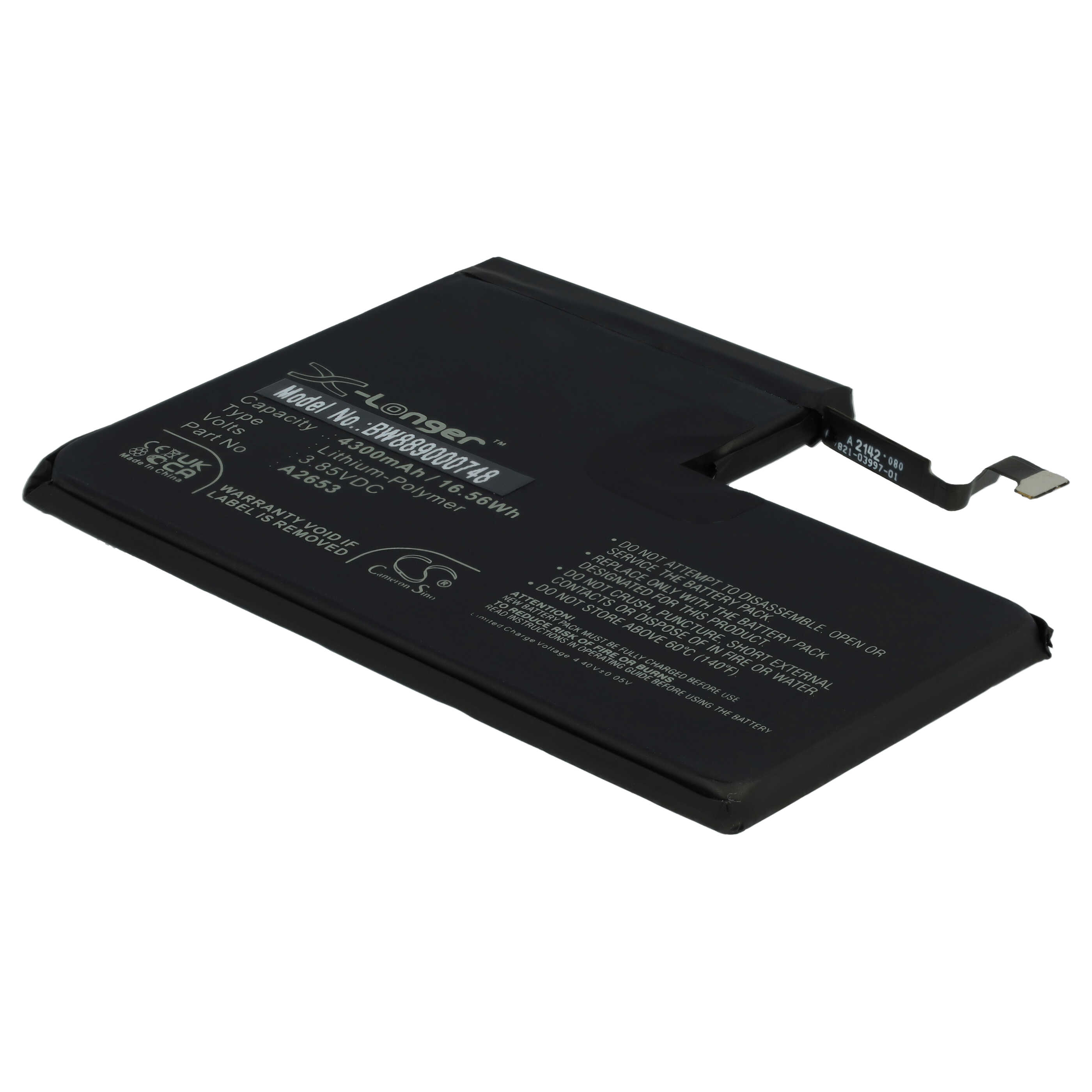 Mobile Phone Battery Replacement for Apple A2653 - 4300mAh 3.85V Li-polymer