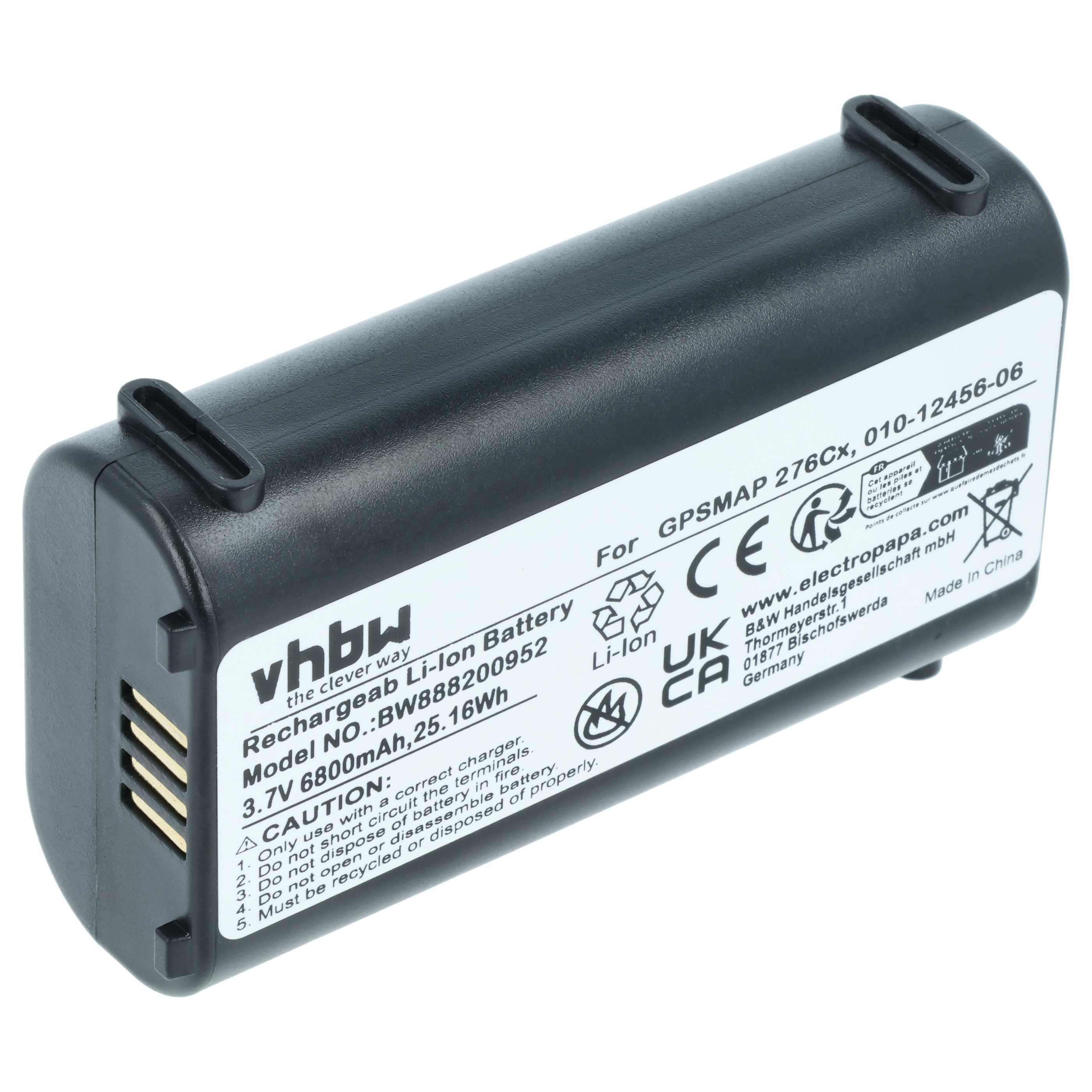 Batería reemplaza Garmin 361-00092-00, 010-12456-06 para localizador GPS - 6800 mAh 3,7 V Li-Ion