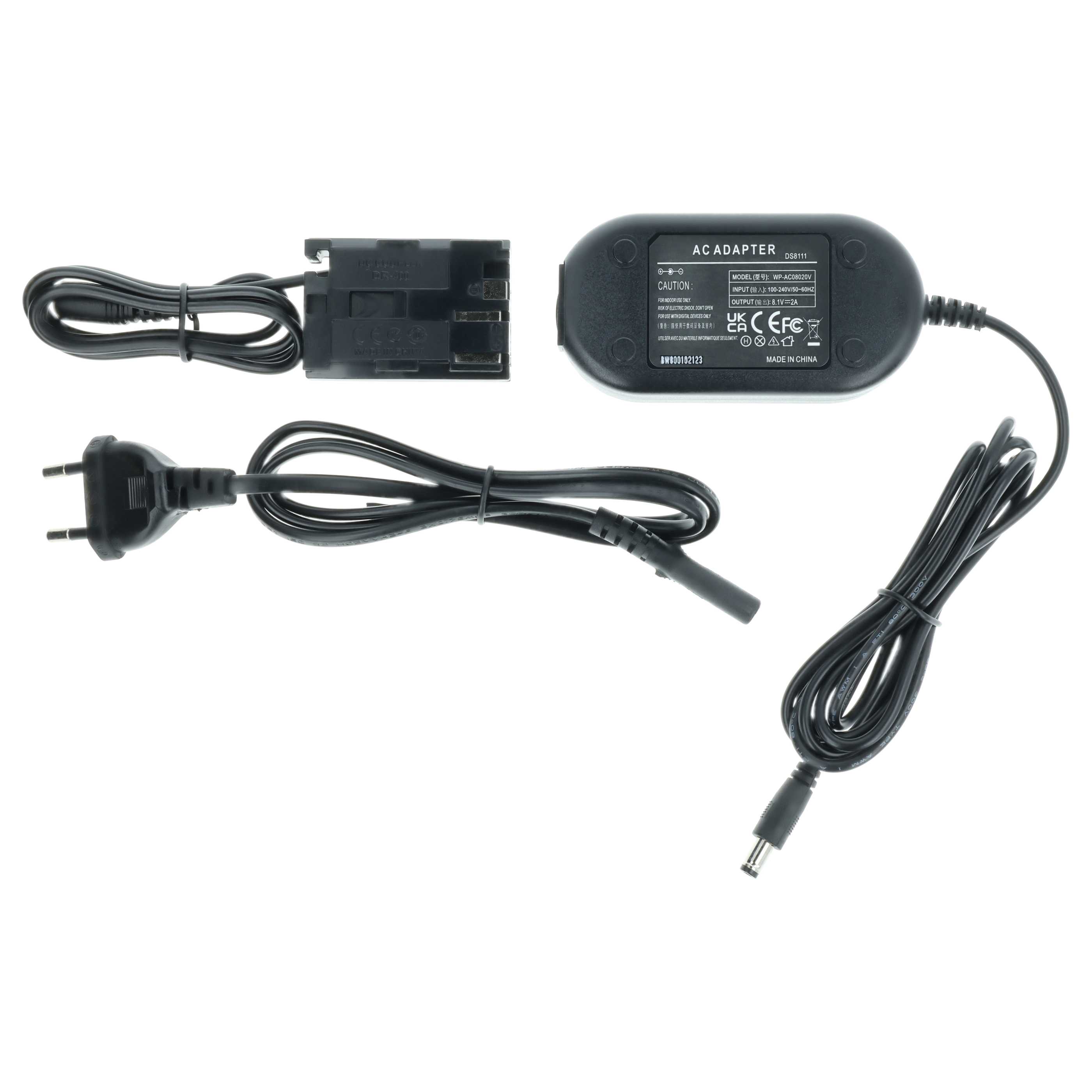 Power Supply replaces ACK-E2 DR400 for Camera + DC Coupler - 2 m, 8.1 V 2.0 A