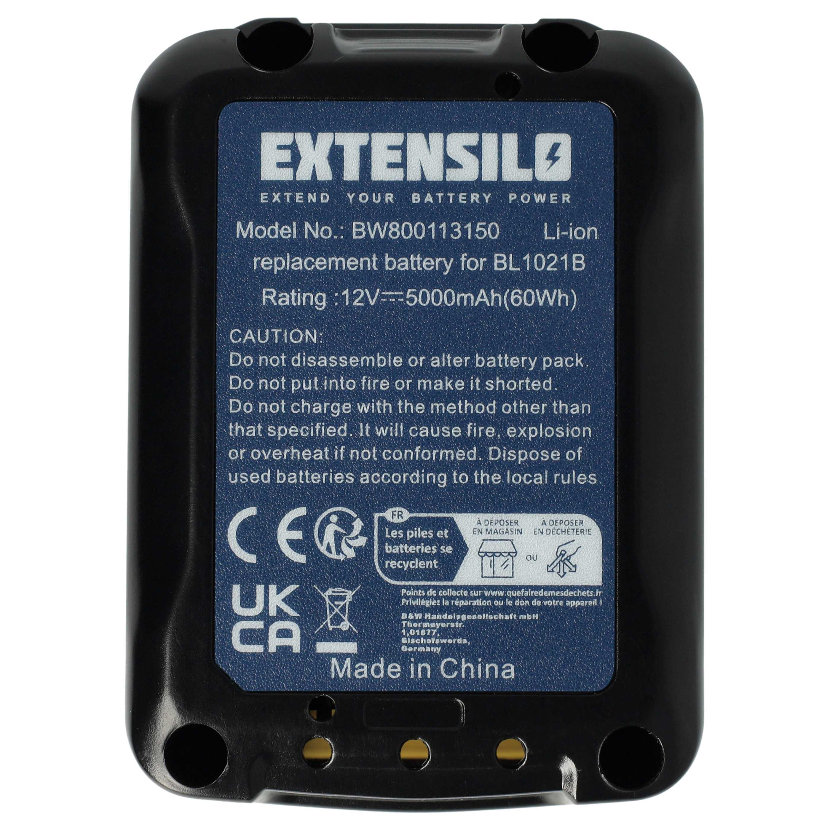2x Battery replaces Makita 197396-9, 197390-1, 197402, 197394-3 Electric Power Tool - 5000 mAh, 12 V, Li-Ion