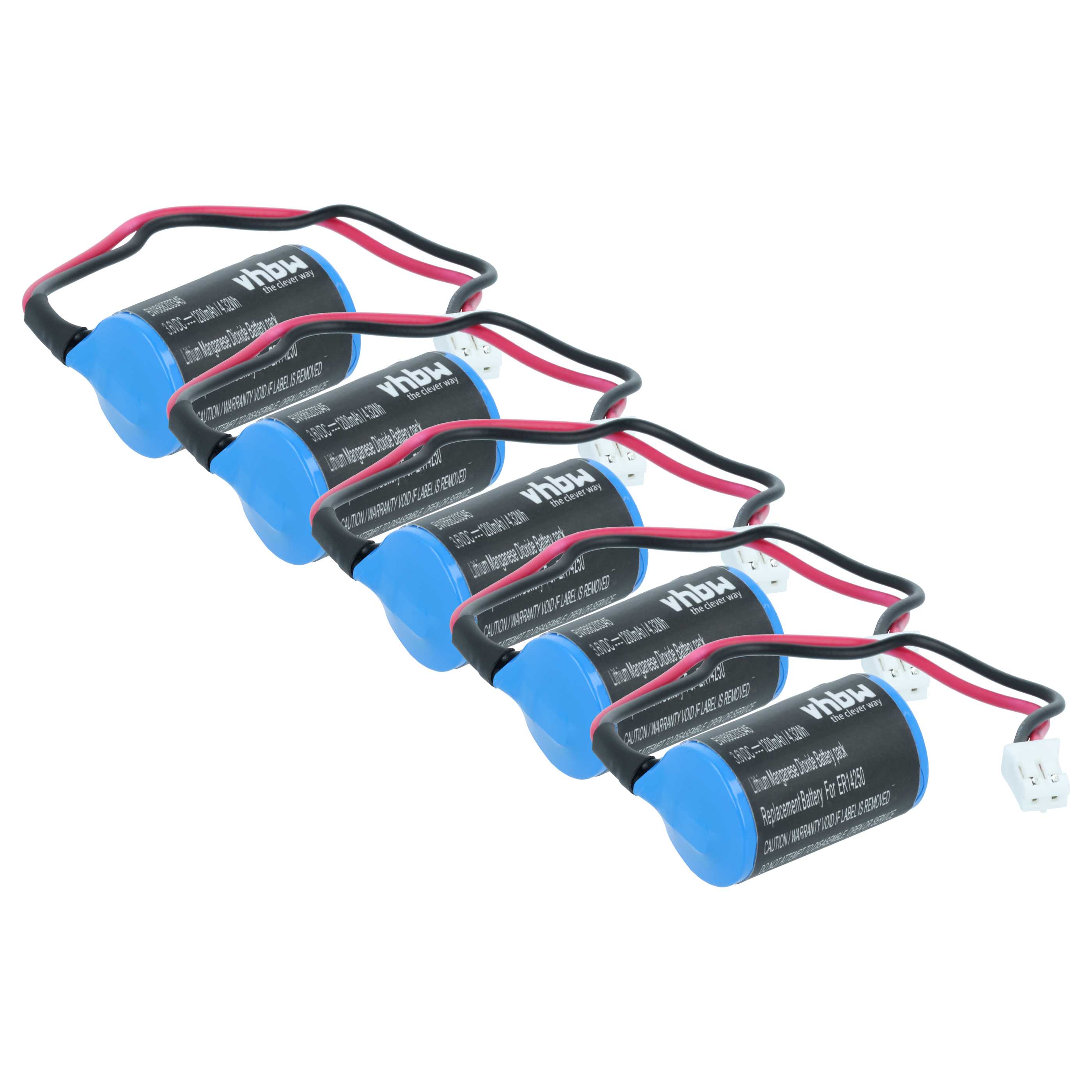 Tacograph 5x Battery replaces Siemens A2C59511954, LS14250-VDO, A2C59511954X - 1200 mAh 3.6 V Li-SOCl2