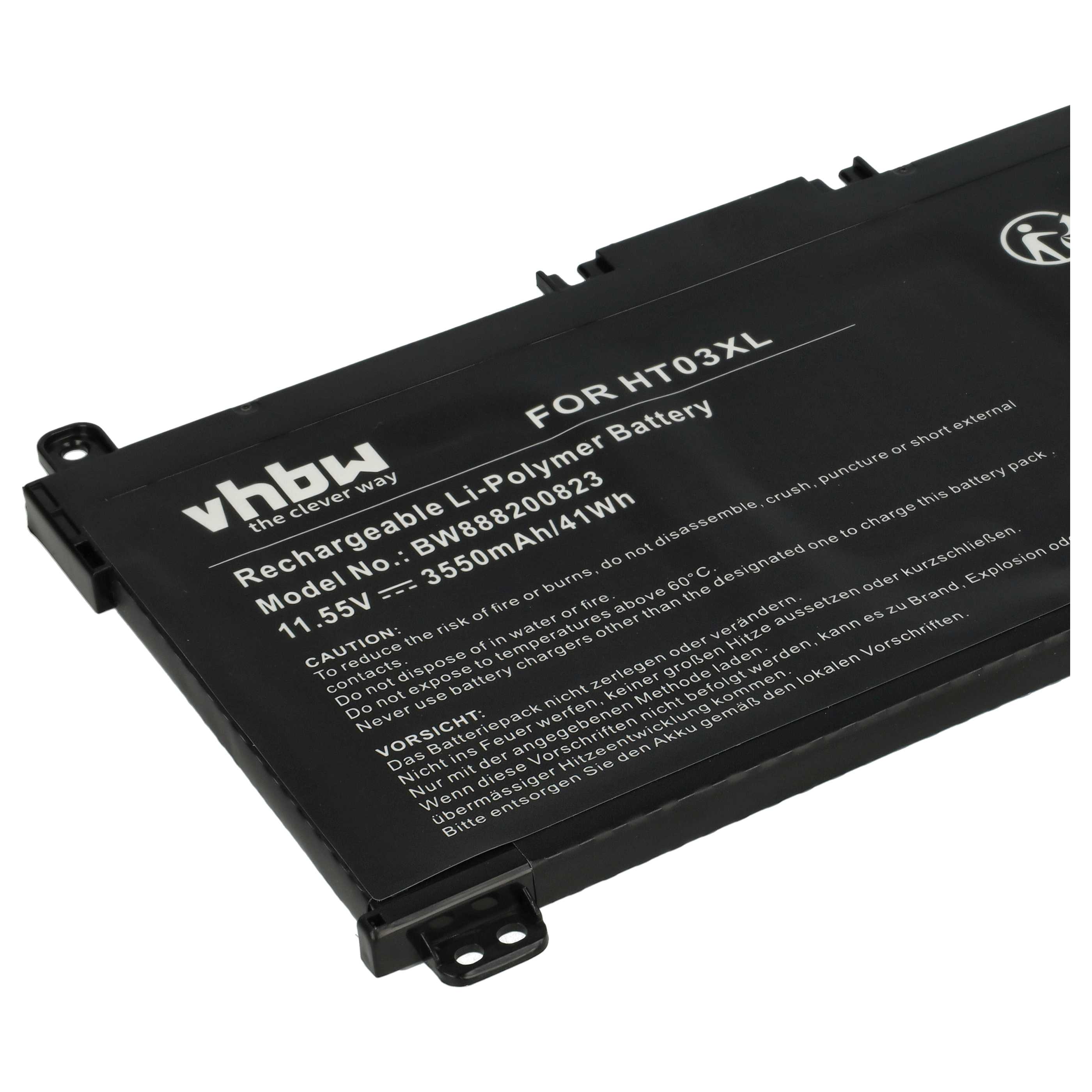 Notebook Battery Replacement for HP HSTNN-DB8S, HSTNN-DB8R, HSTNN-IB80 - 3550 mAh 11.55 V Li-polymer, black