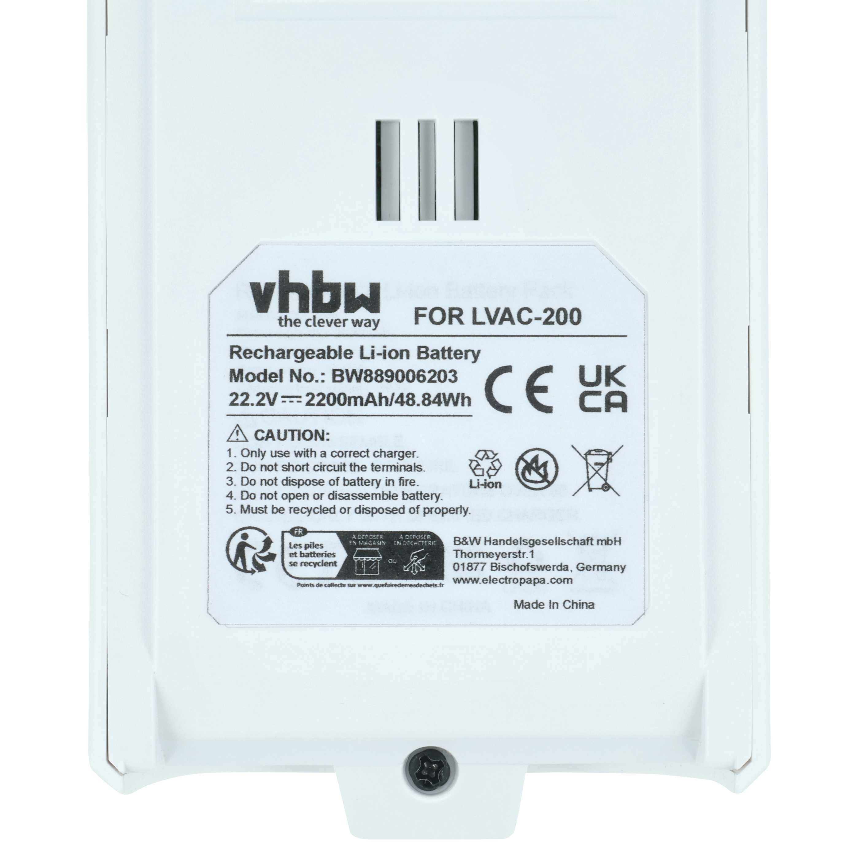 Battery replaces Levoit LSV-V201B-WUS for Levoit 2200mAh, 22.2V, Li-Ion
