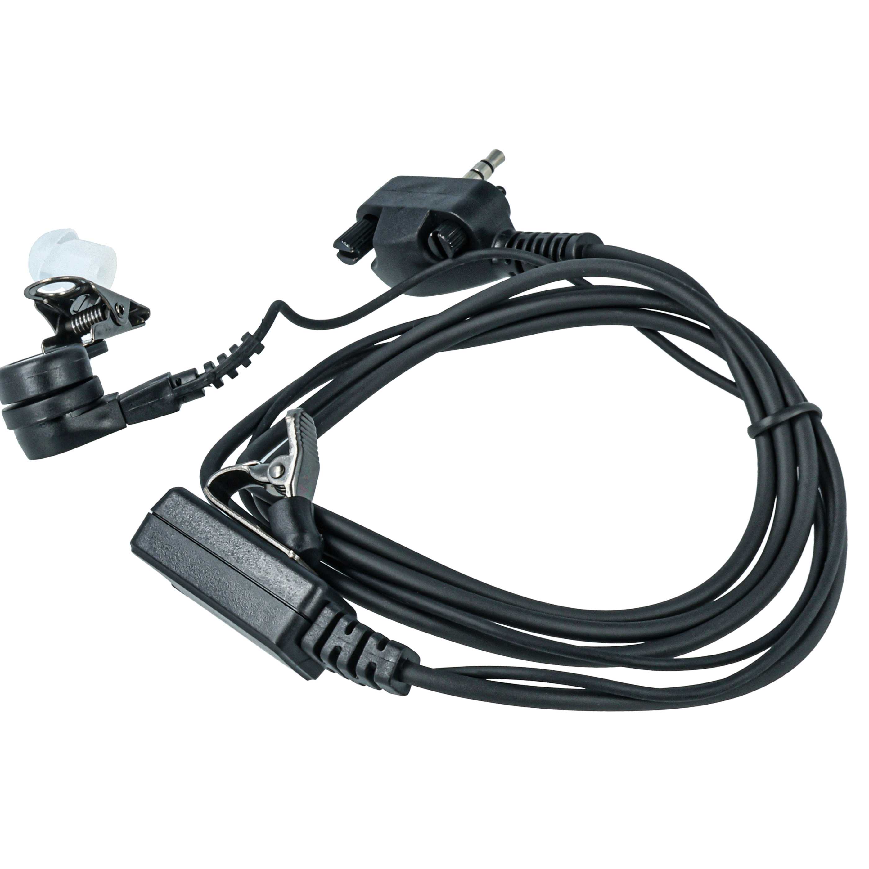 5x Security Radio Headset suitable for Yaesu Vertex VX-130 - "Take Call Button", Clip Mount + Phono Cable