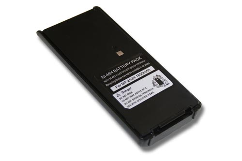 Batería reemplaza Icom BP-210, BP-209N, BP-209 para radio, walkie-talkie Icom - 1650 mAh 7,2 V NiMH con clip