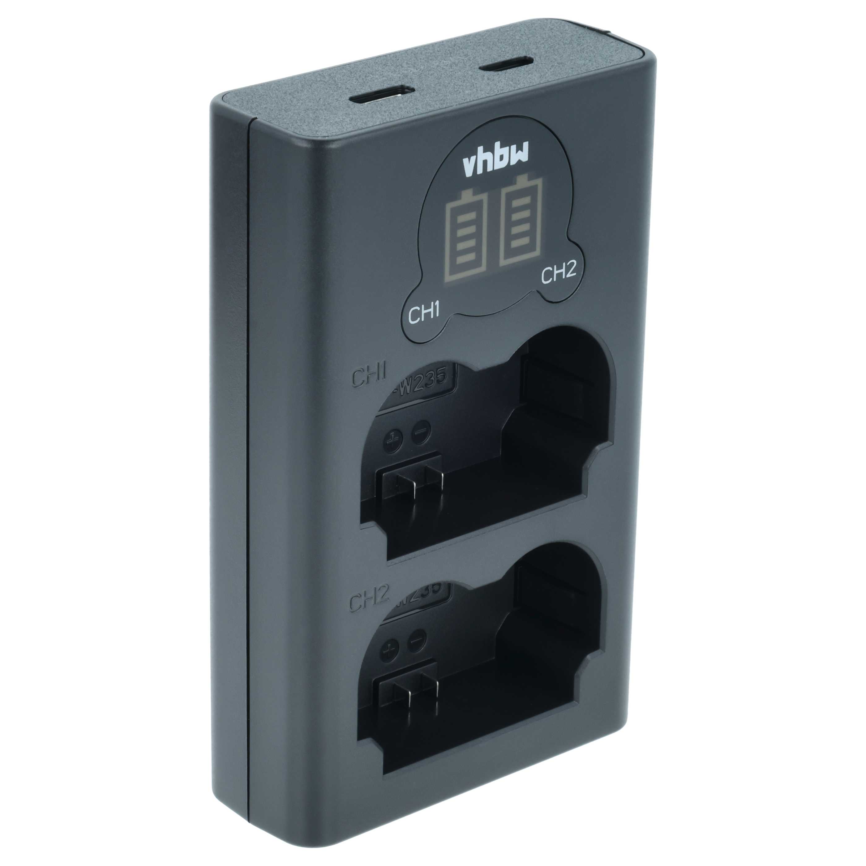 Battery Charger Micro-USB + USB-C + Cable Micro-USB suitable for Fuji Fujifilm GFX 50S II Digital Camera