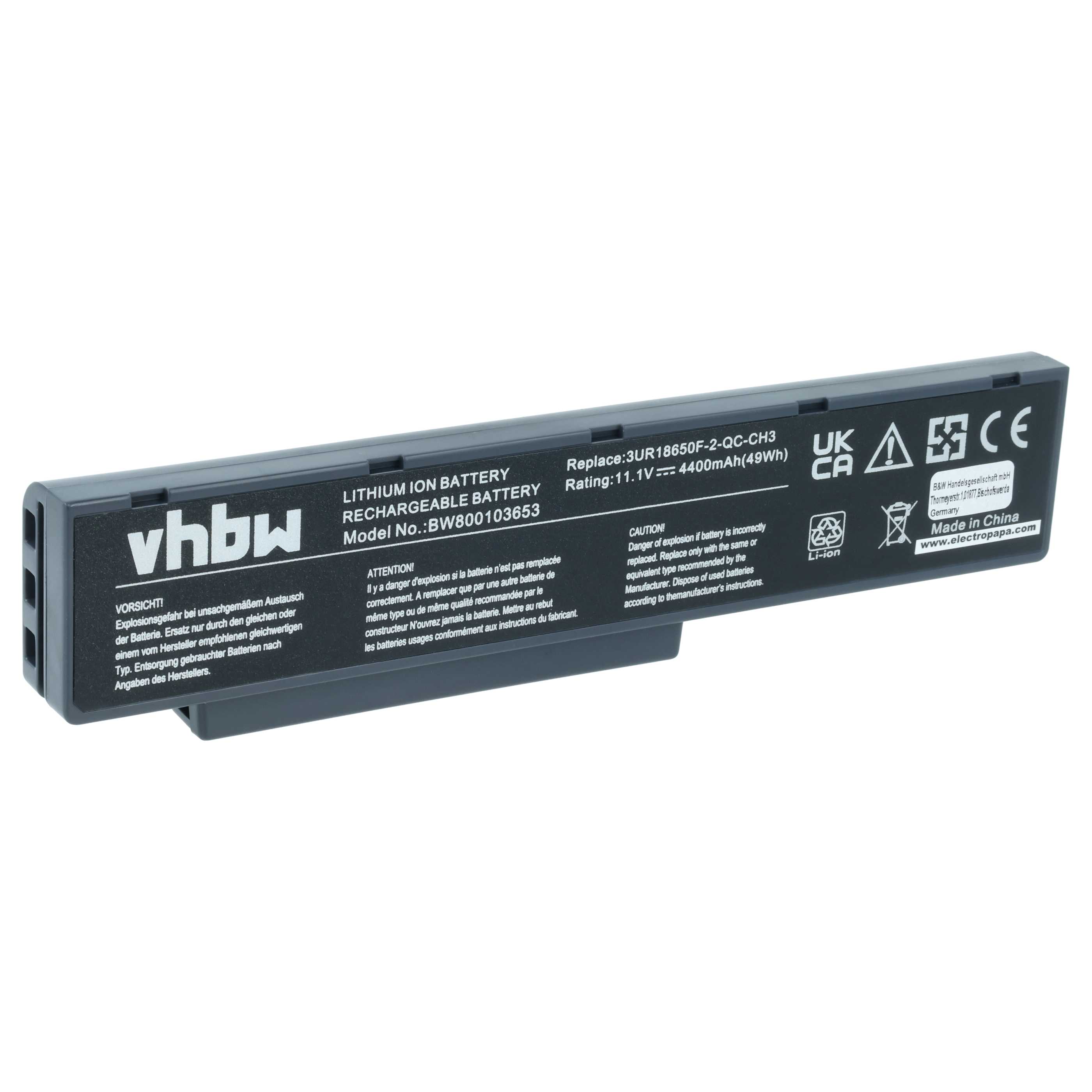 Akumulator do laptopa zamiennik 2C.20770.001, 2C.20770.011, 2C.20C30.001 - 4400 mAh 11,1 V Li-Ion, czarny