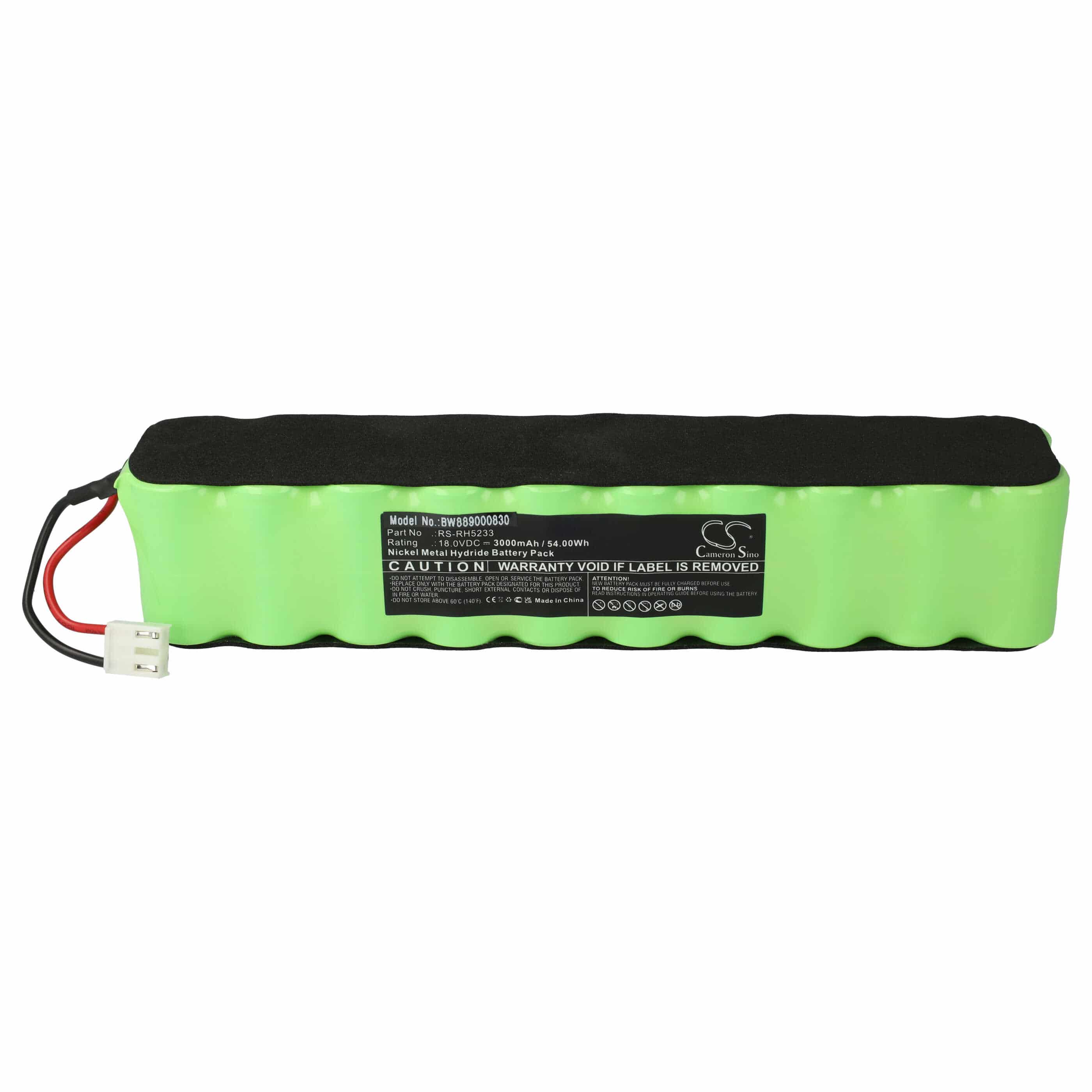 Battery replaces Rowenta RS-RH5233 for Tefal etc. 3000mAh, 18V, NiMH