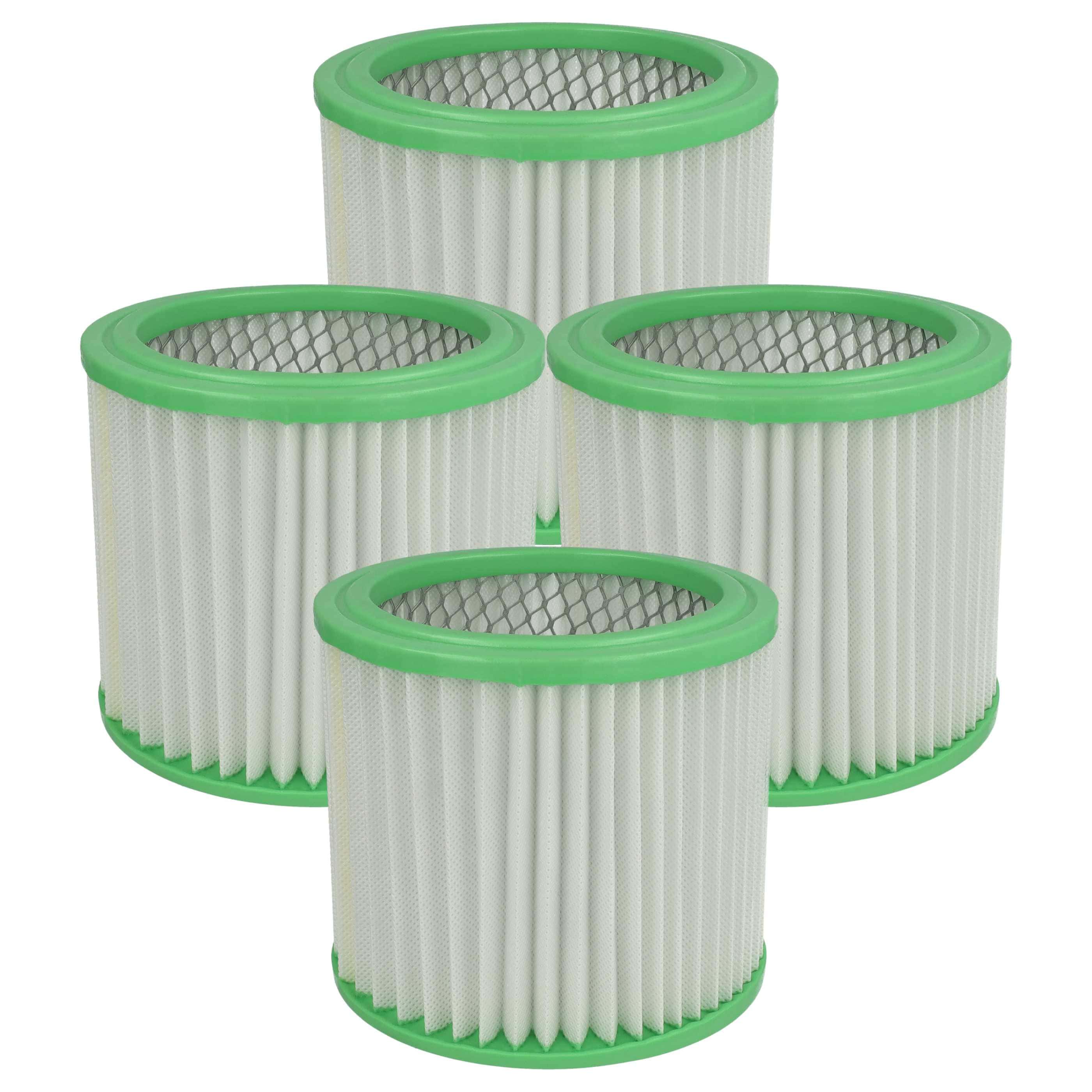 4x Filtercartridge filter replaces Einhell 235163001013 for Parkside Chimney Sweep Vacuum, white / green