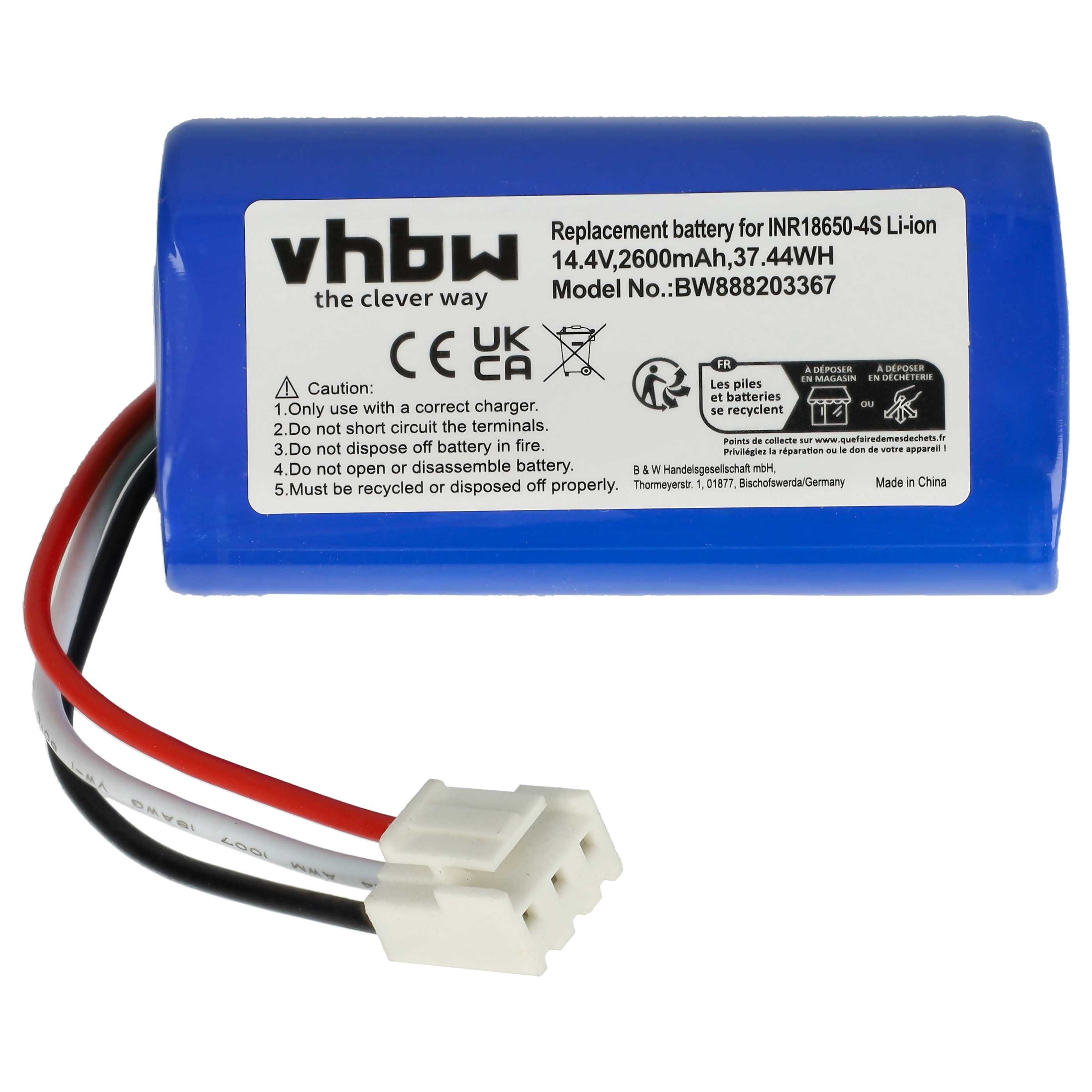 Battery suitable for Severin Chill RB 7028, RB-7028 2600mAh, 14.4V, Li-Ion