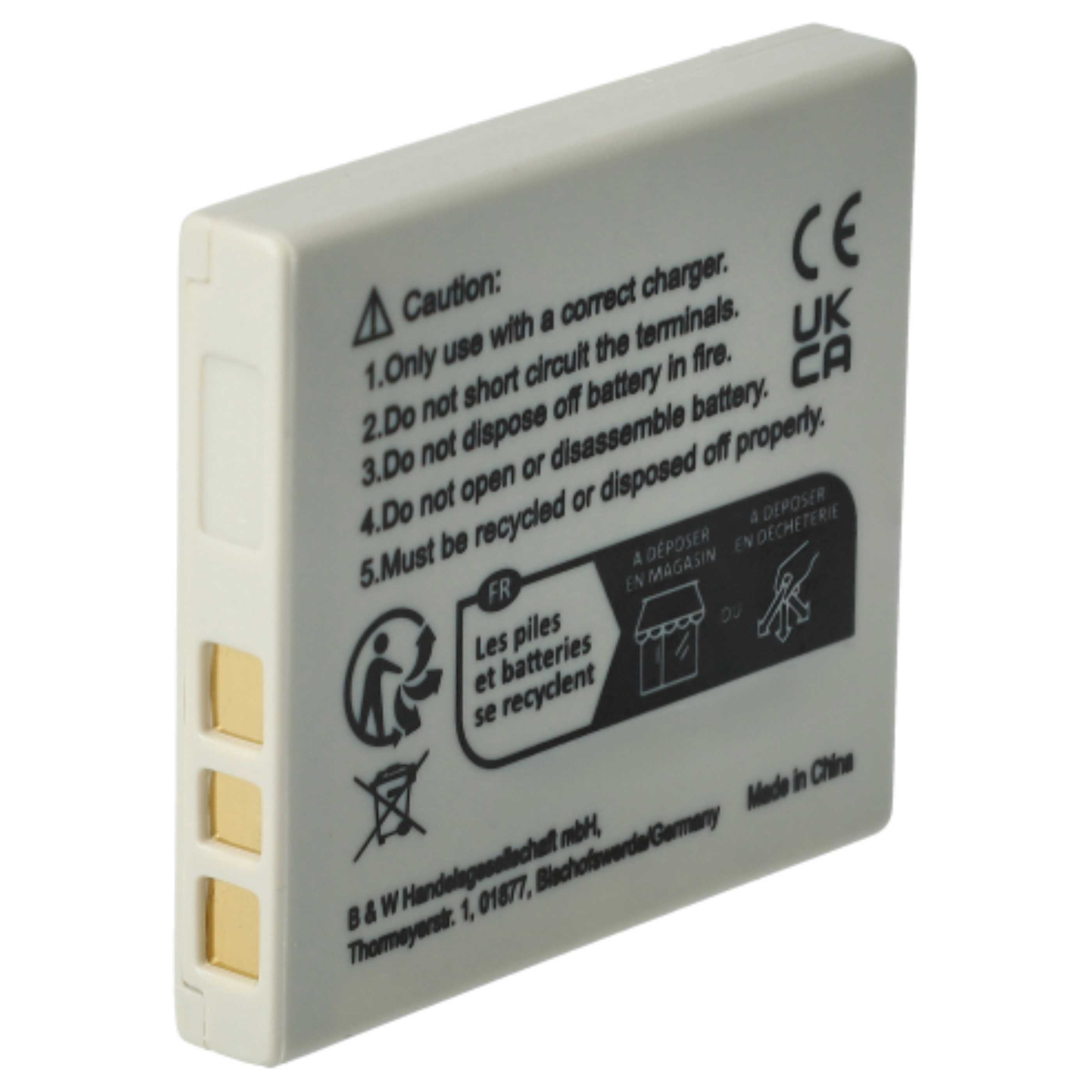 3x Battery replaces Sanyo DB-L20A, DB-L20, DB-L20AEX - 600mAh, 3.7V, Li-Ion
