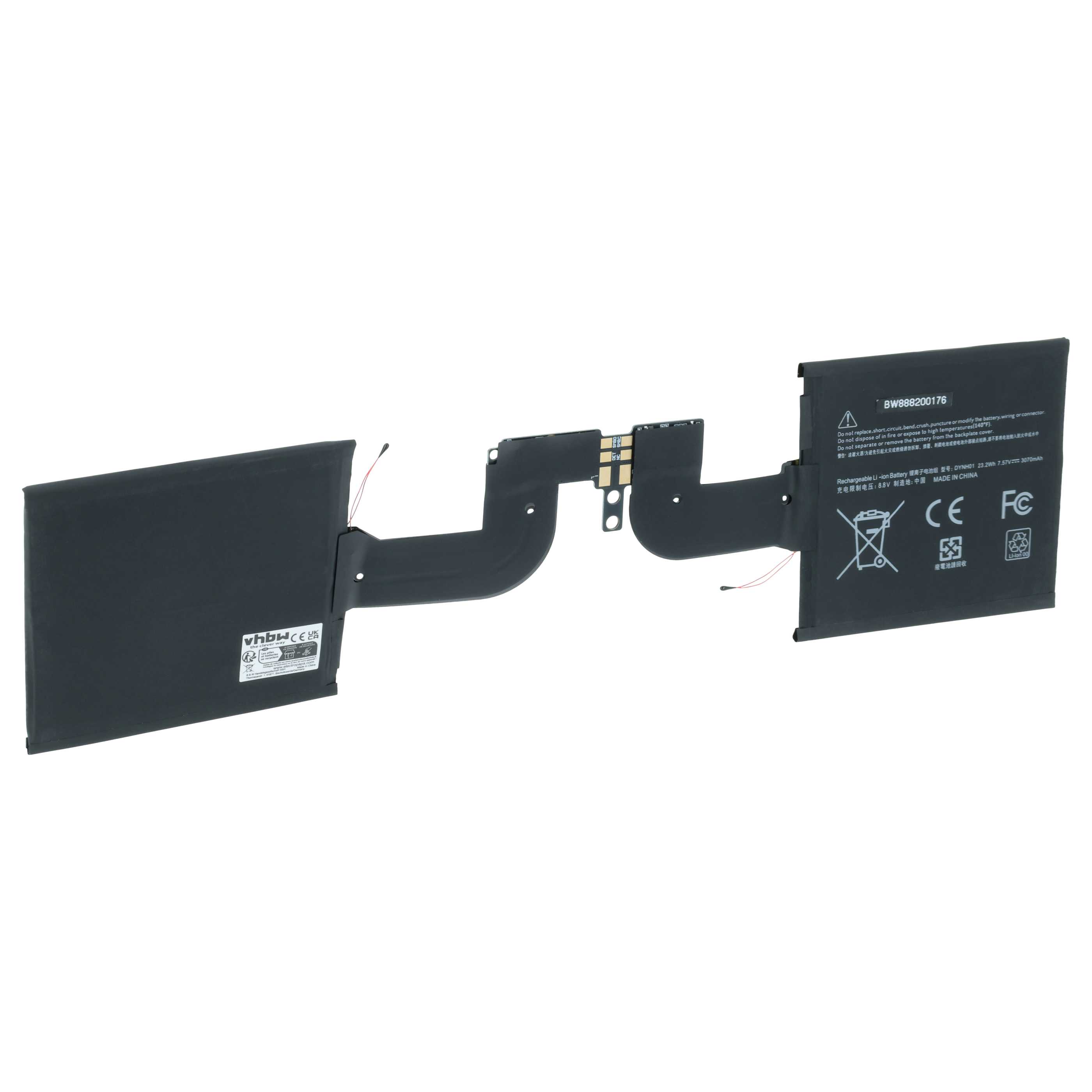 Batterie remplace Microsoft DYNH01 pour ordinateur portable Microsoft- 3000mAh 7,57V Li-polymère