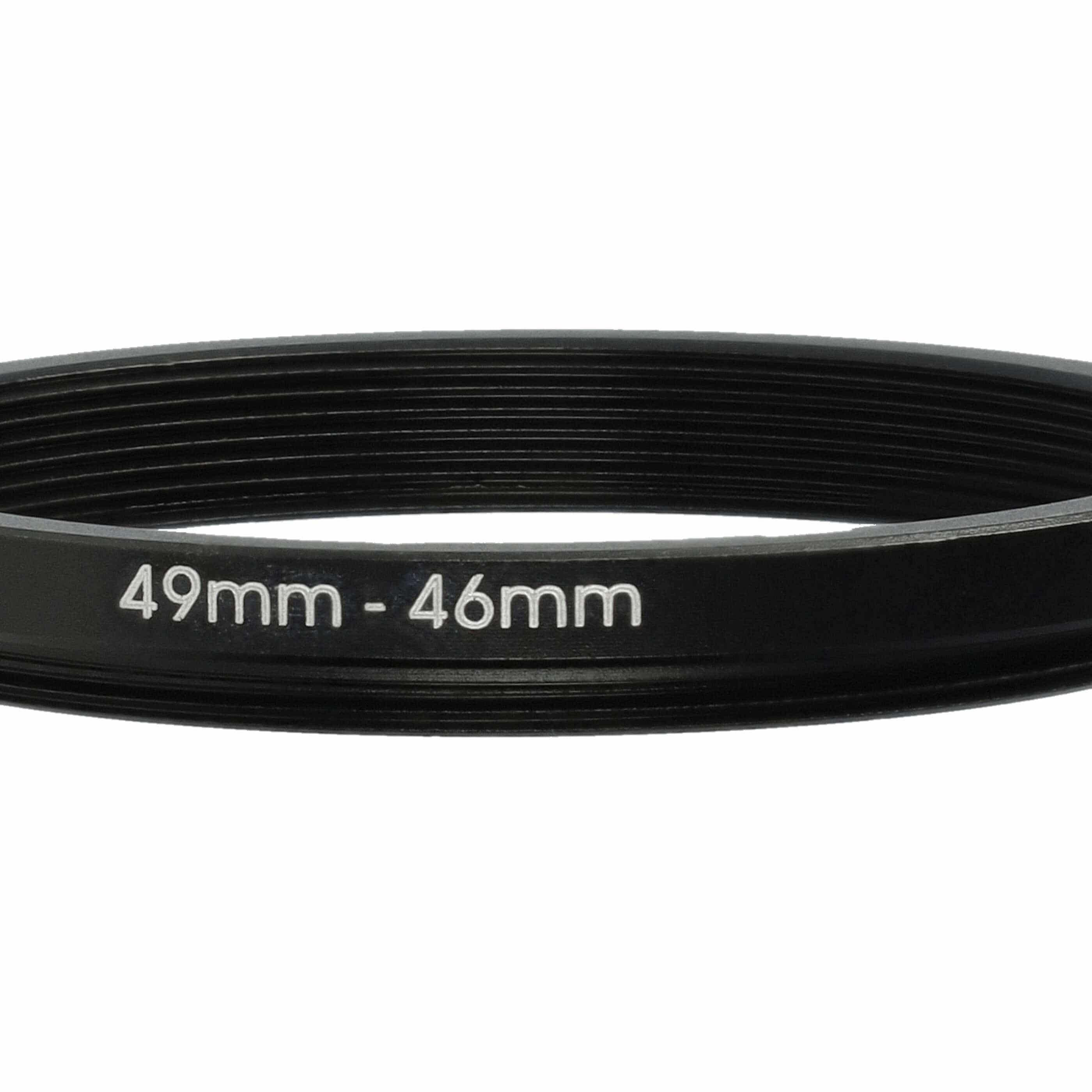 Anillo adaptador Step Down de 49 mm a 46 mm para objetivo de la cámara - Adaptador de filtro, metal, negro