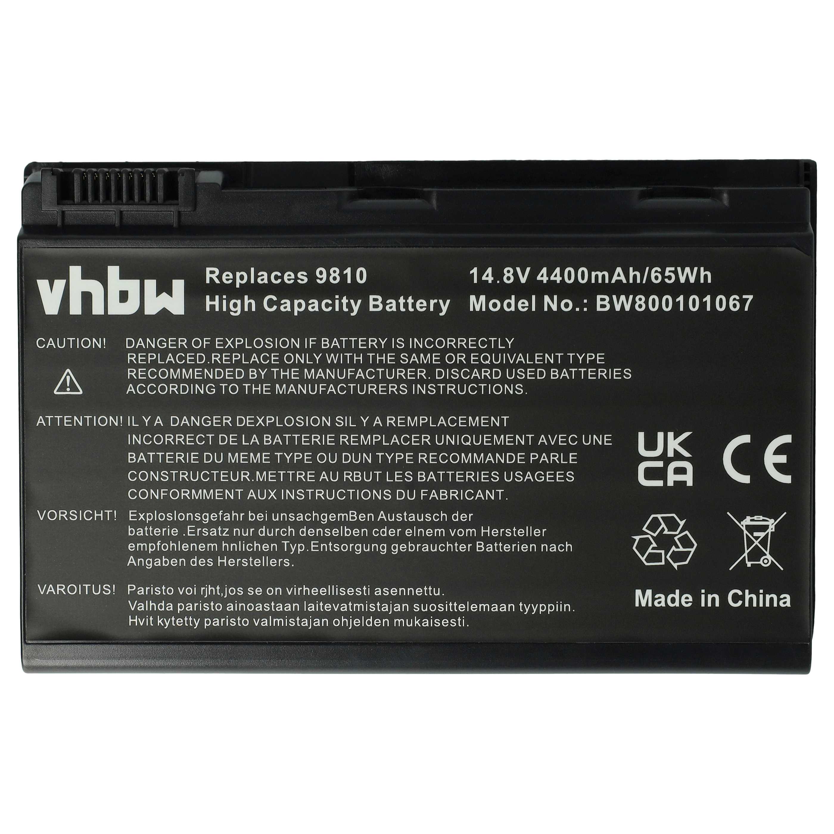 Notebook Battery Replacement for Acer BATBL50L6, BATBL50L8H, BATBL50L8L - 4400mAh 14.8V Li-Ion, black