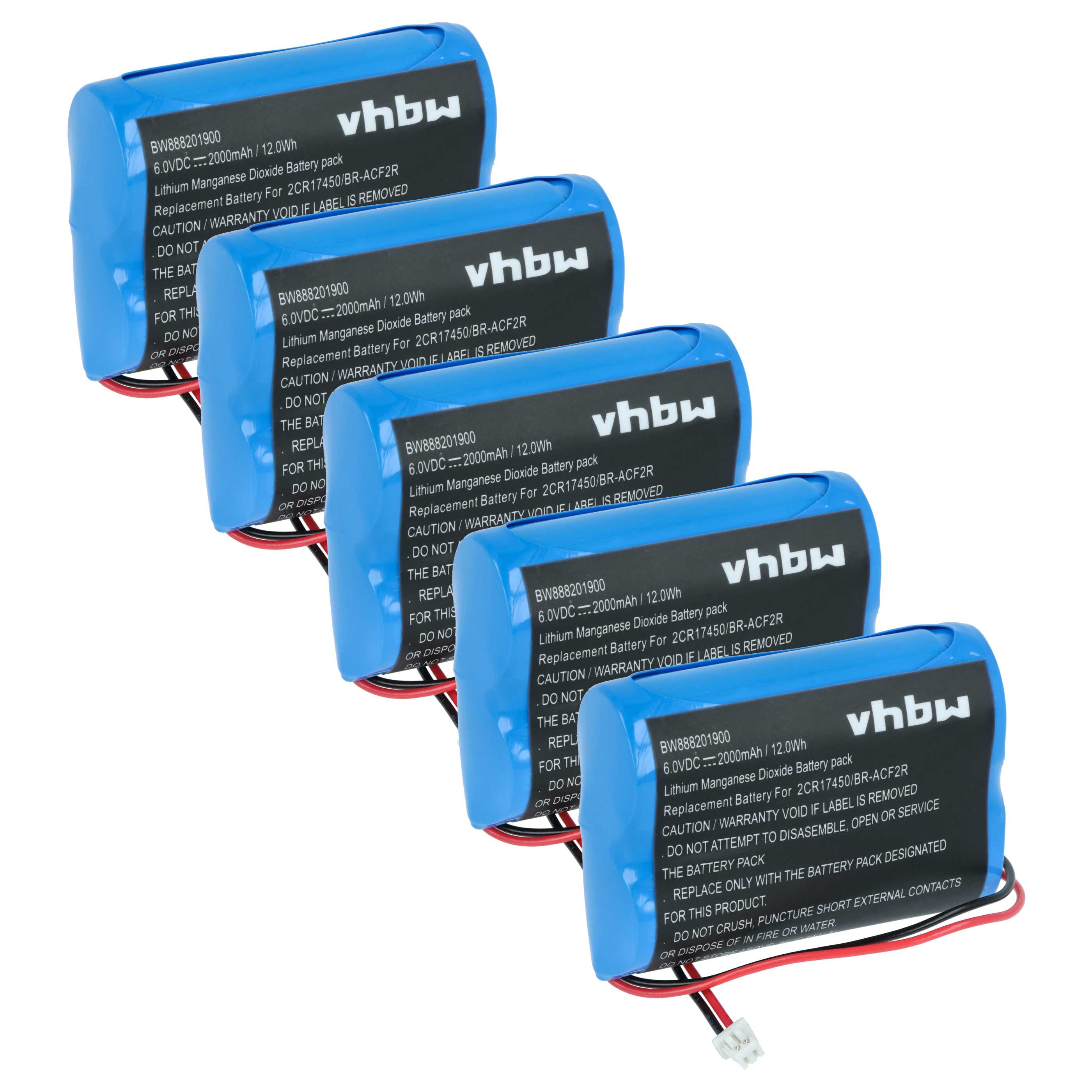 5x Bateria do PLC programowalnego sterownika Panasonic BR-ACF2R - 2000 mAh 6 V Li-MnO2
