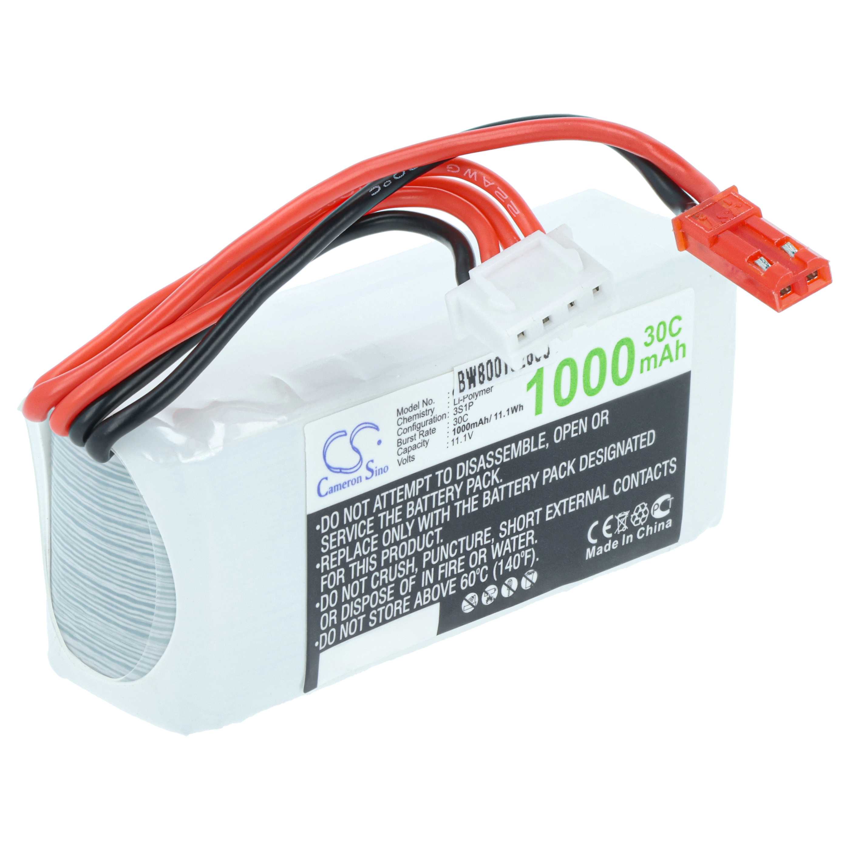 Batterie modèle radio-télécommandé - 1000mAh 11,1V Li-polymère, JST-SYP-2P