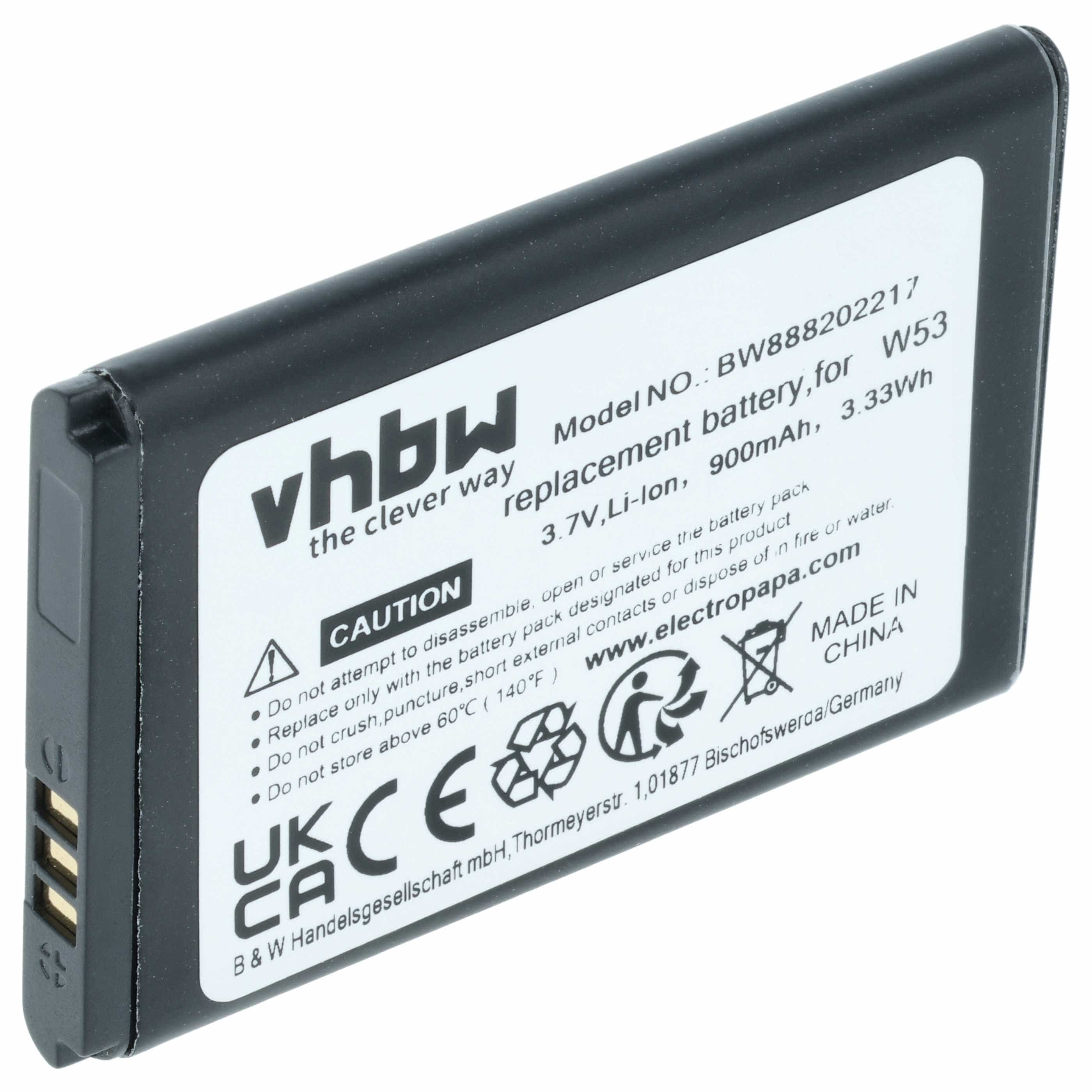 Batterie remplace Yealink YLLP463346C800CLS, W53-BATT pour téléphone Yealink - 900mAh 3,7V Li-ion