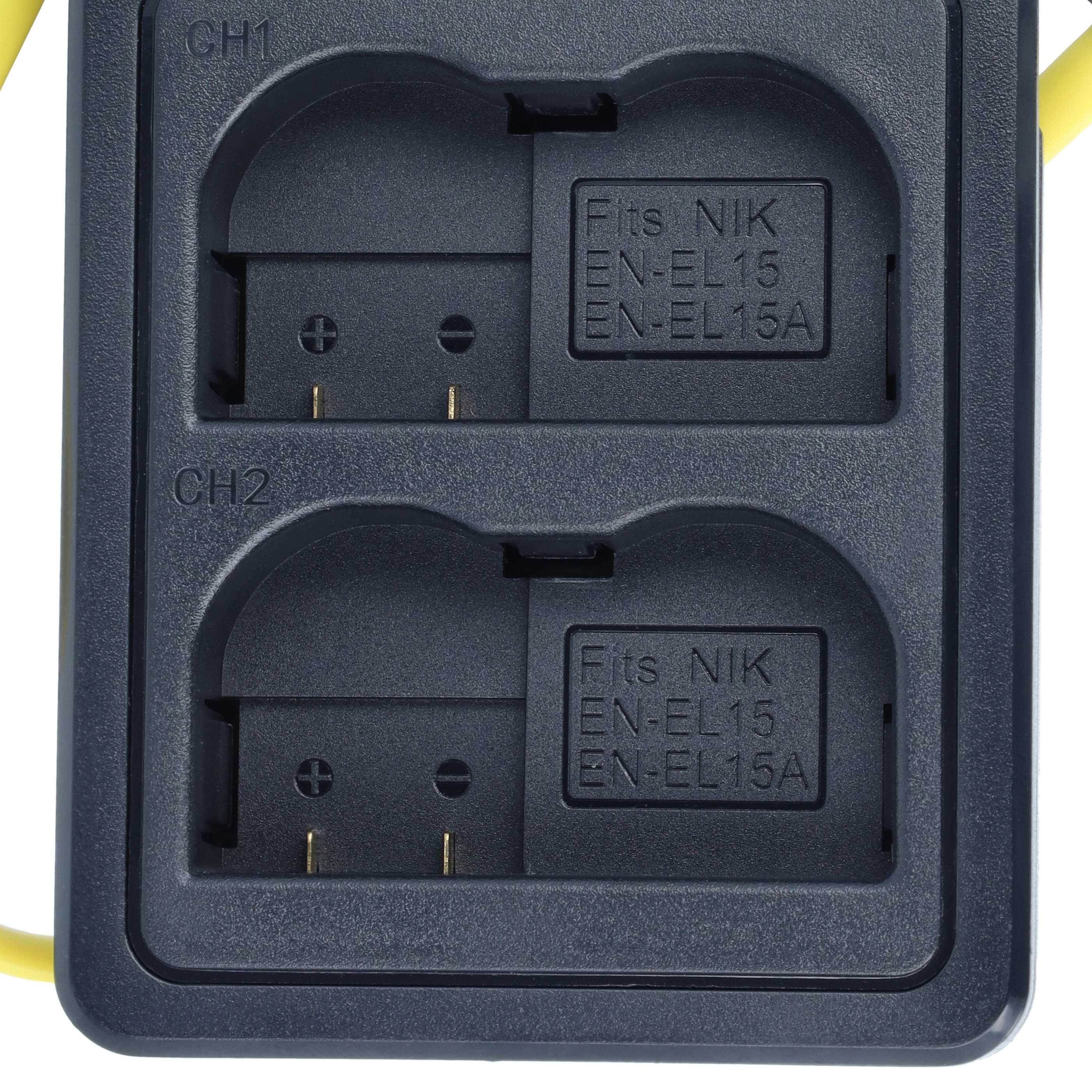 Battery Charger Micro-USB + USB-C + Cable Micro-USB replaces Nikon MH-25 for Nikon Digital Camera 8.4 V