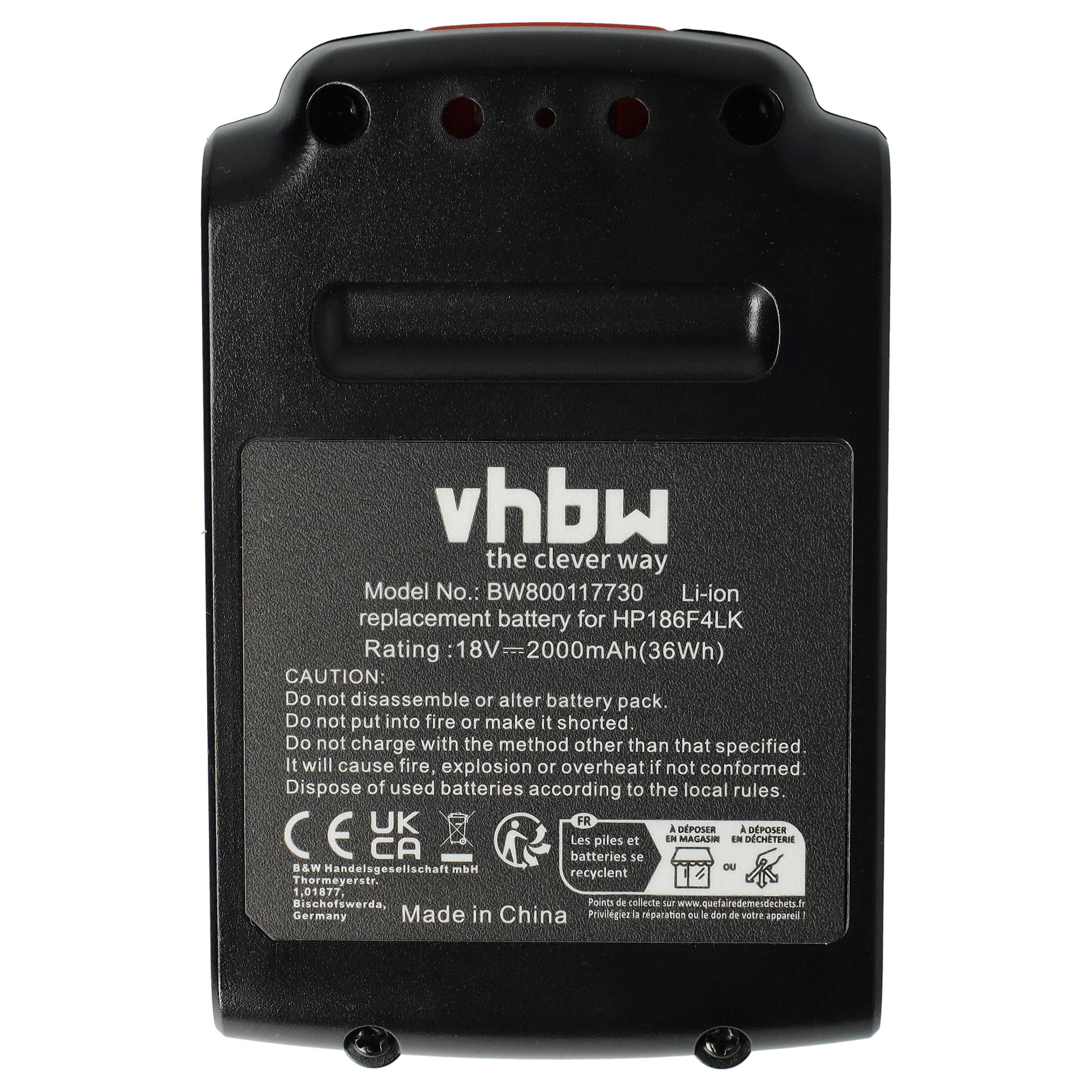 Battery replaces Black & Decker BL2018, BL1318, BL1518, BL1518-XJ Electric Power Tool - 2000 mAh, 18 V, Li-Ion