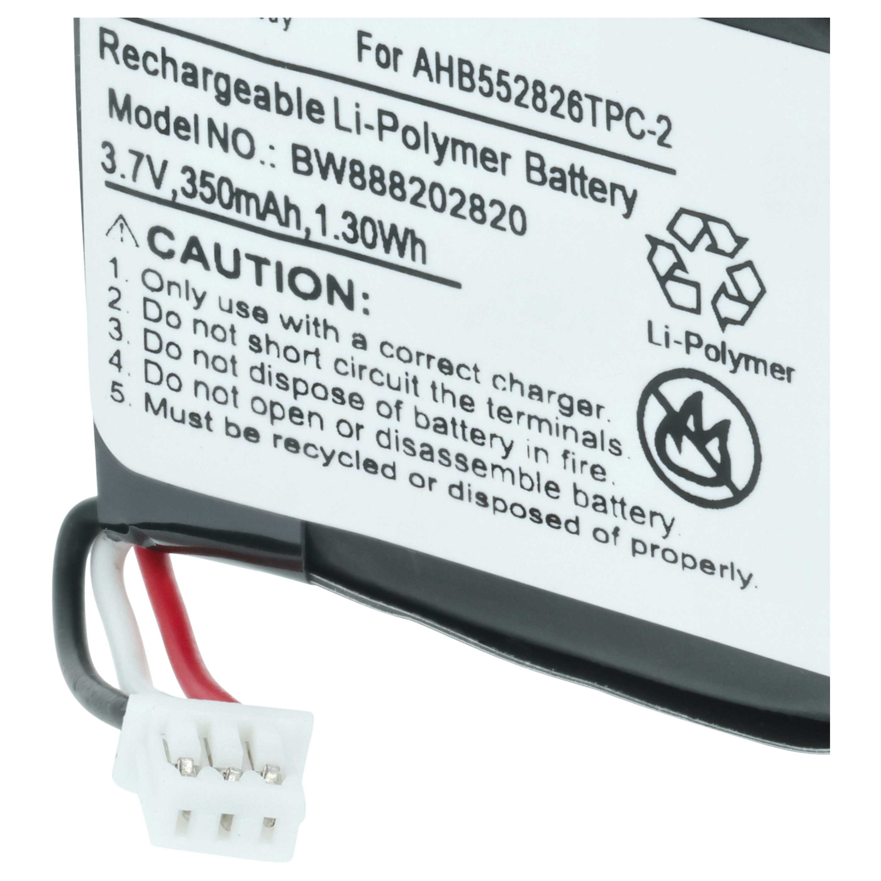 Akumulator do słuchawek bezprzewodowych zamiennik Sennheiser AHB552826TPC-2 - 350 mAh 3,7 V LiPo