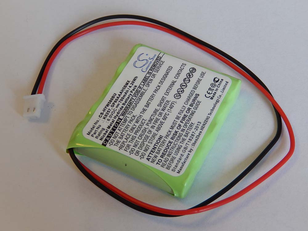Mobile Router Battery Replacement for Honeywell GP80AAAH5BMX, K0257 - 700mAh 6V NiMH