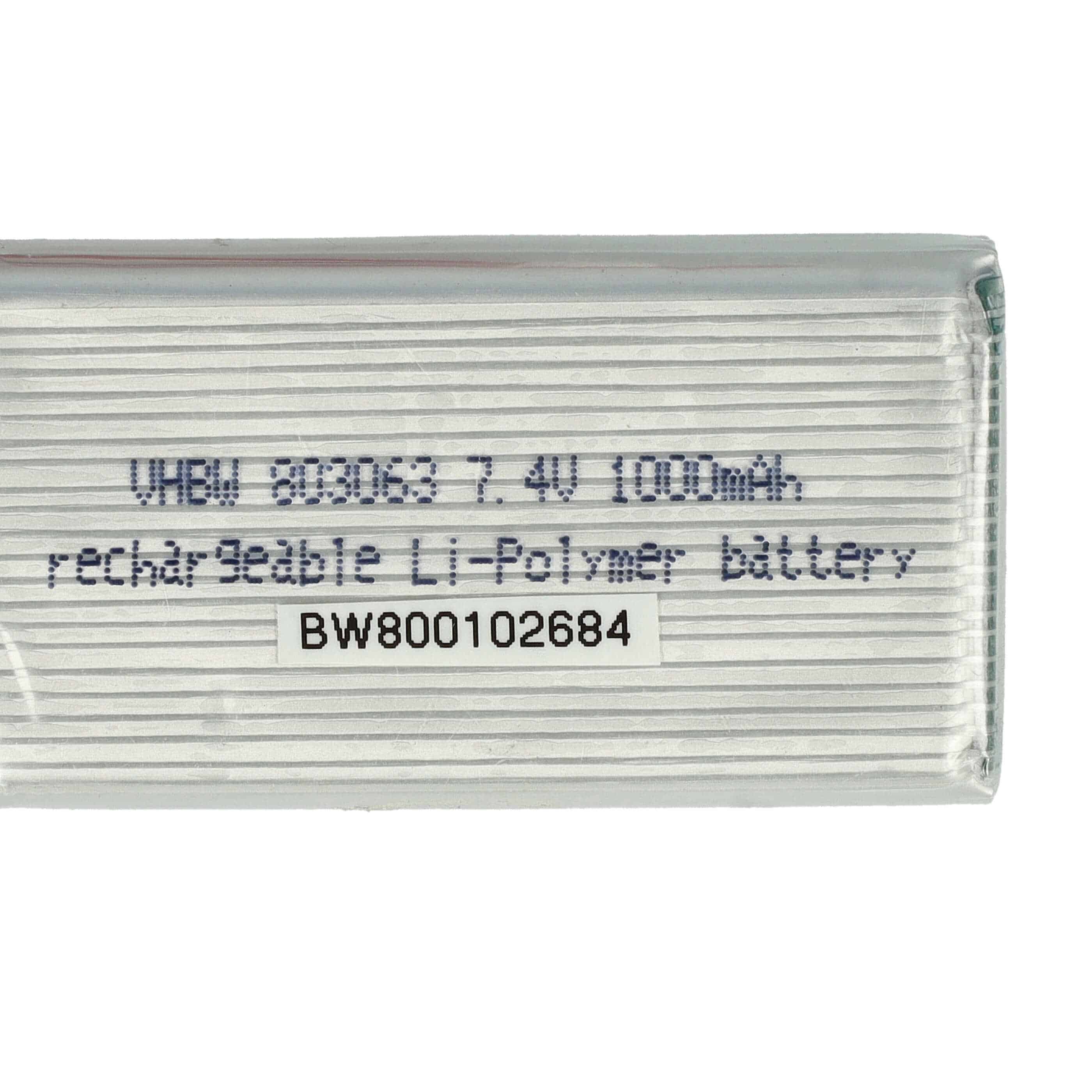 Batería para dispositivos modelismo - 1000 mAh 7,4 V Li-poli, JST-SYP-2P