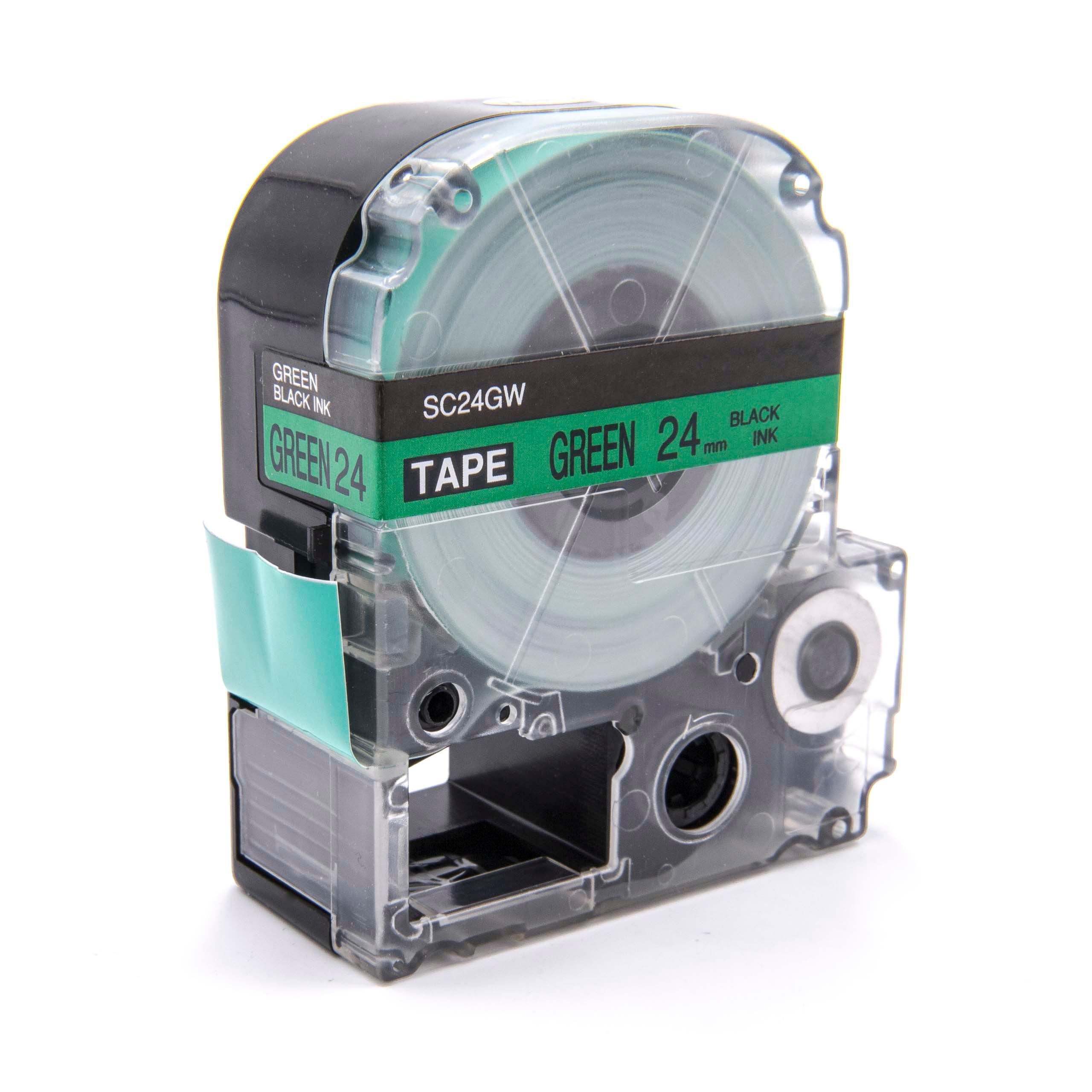 Cassetta nastro sostituisce Epson LC-6GBP per etichettatrice Epson 24mm nero su verde