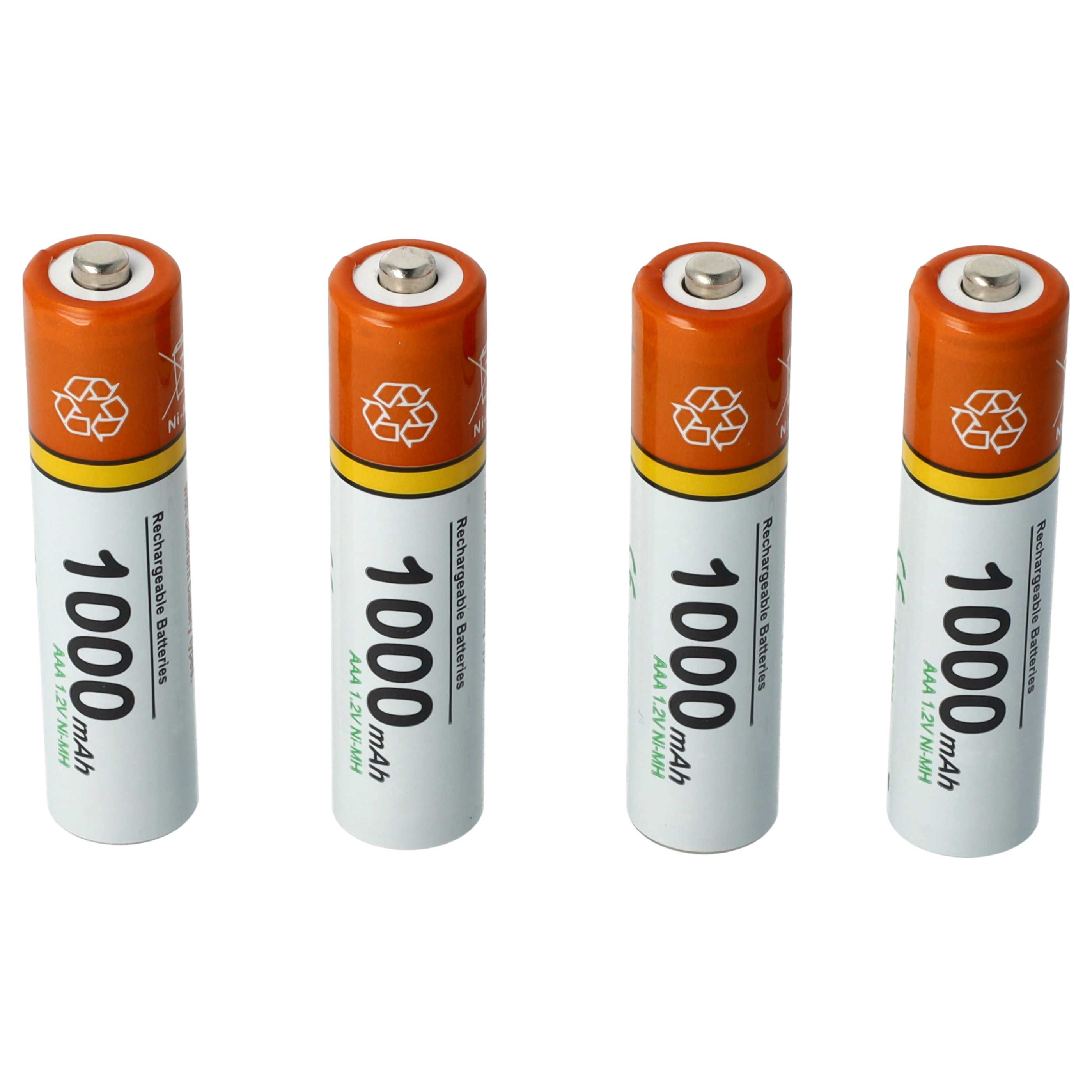 8x Batteries pour téléphone Philips, Grundig, Sennheiser, Amplicomms - 1000mAh 1,2V NiMH