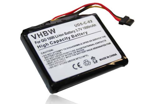 Batería reemplaza TomTom AHL03711022, VF6M para GPS TomTom - 1000 mAh 3,7 V Li-Ion