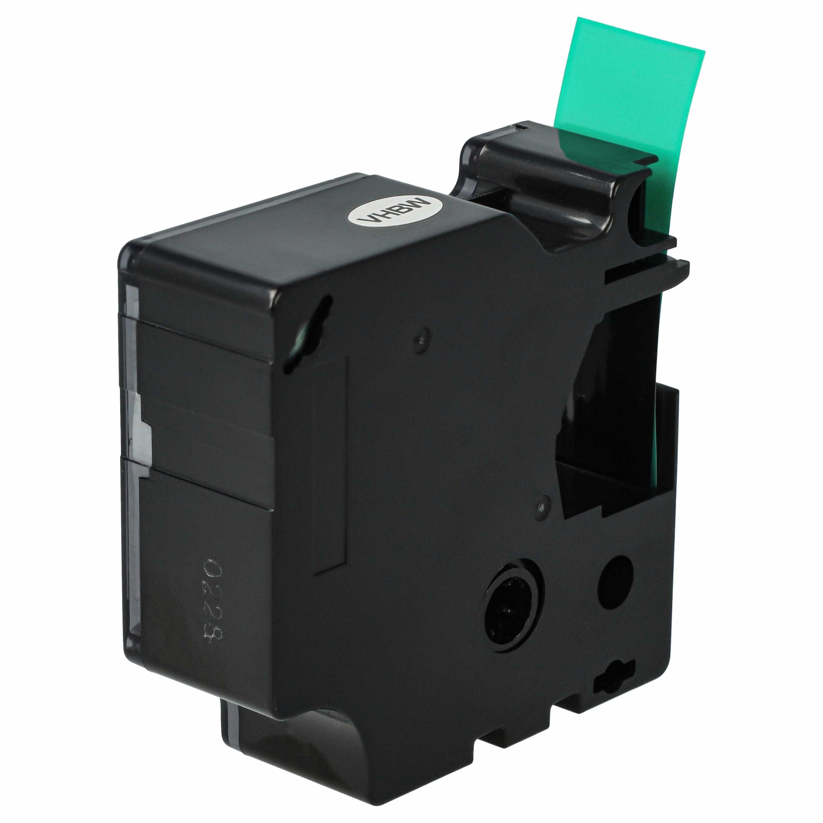 Label Tape replaces Dymo 45809, D1 - 19 mm Black to Green