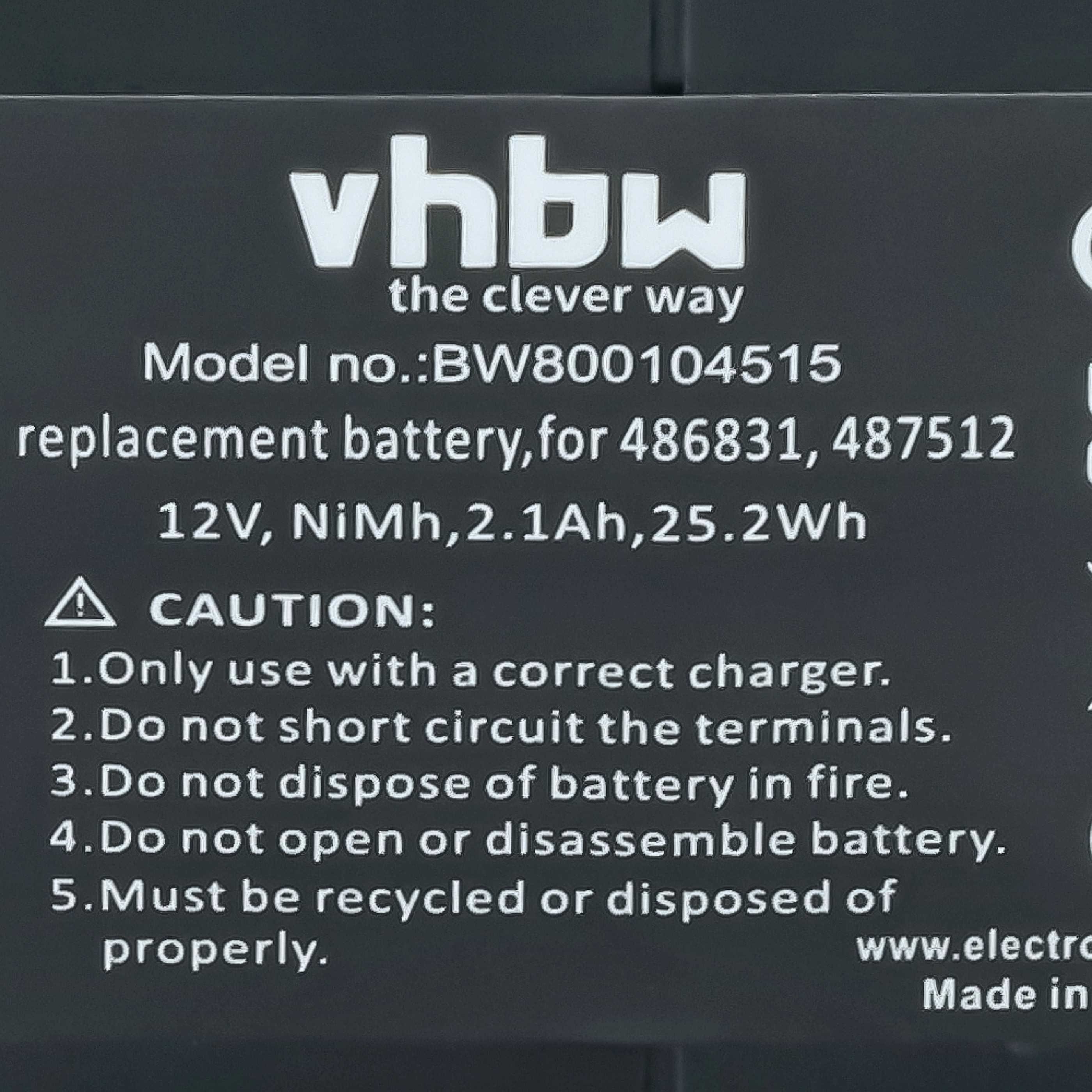 2x Battery replaces Festo Festool 487512, 486831, 488438, 487701 Electric Power Tool - 2100 mAh, 12 V, NiMH