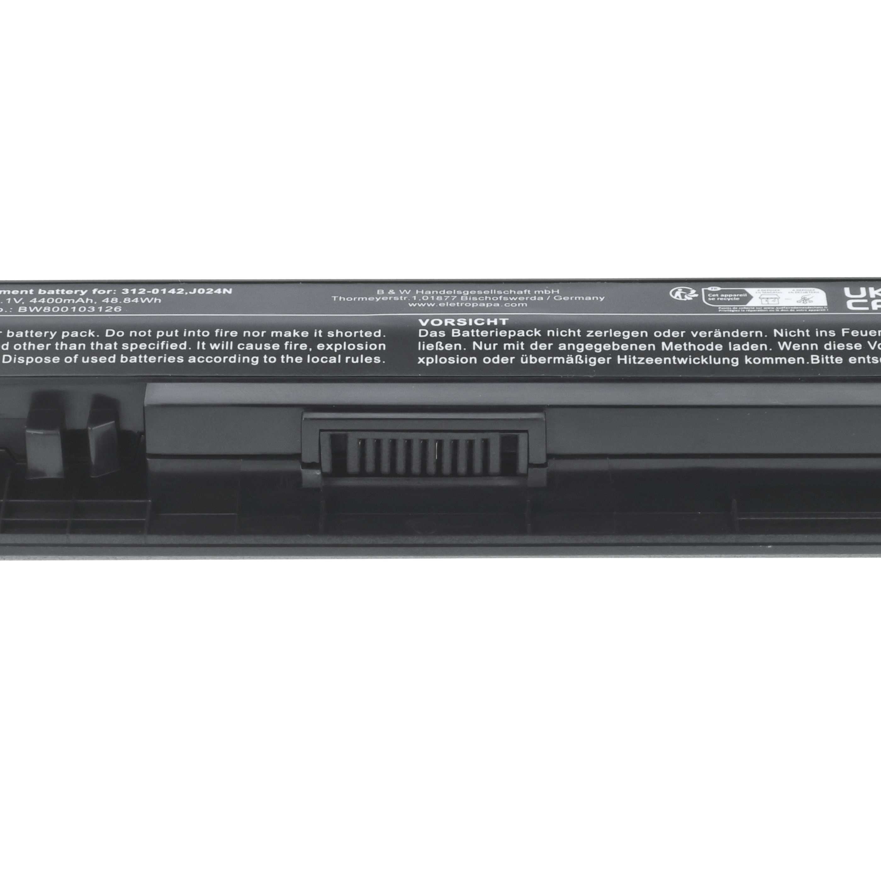 Akumulator do laptopa zamiennik Dell 312-0229, 12-0142, 06P147, 00R271 - 4400 mAh 11,1 V Li-Ion, czarny