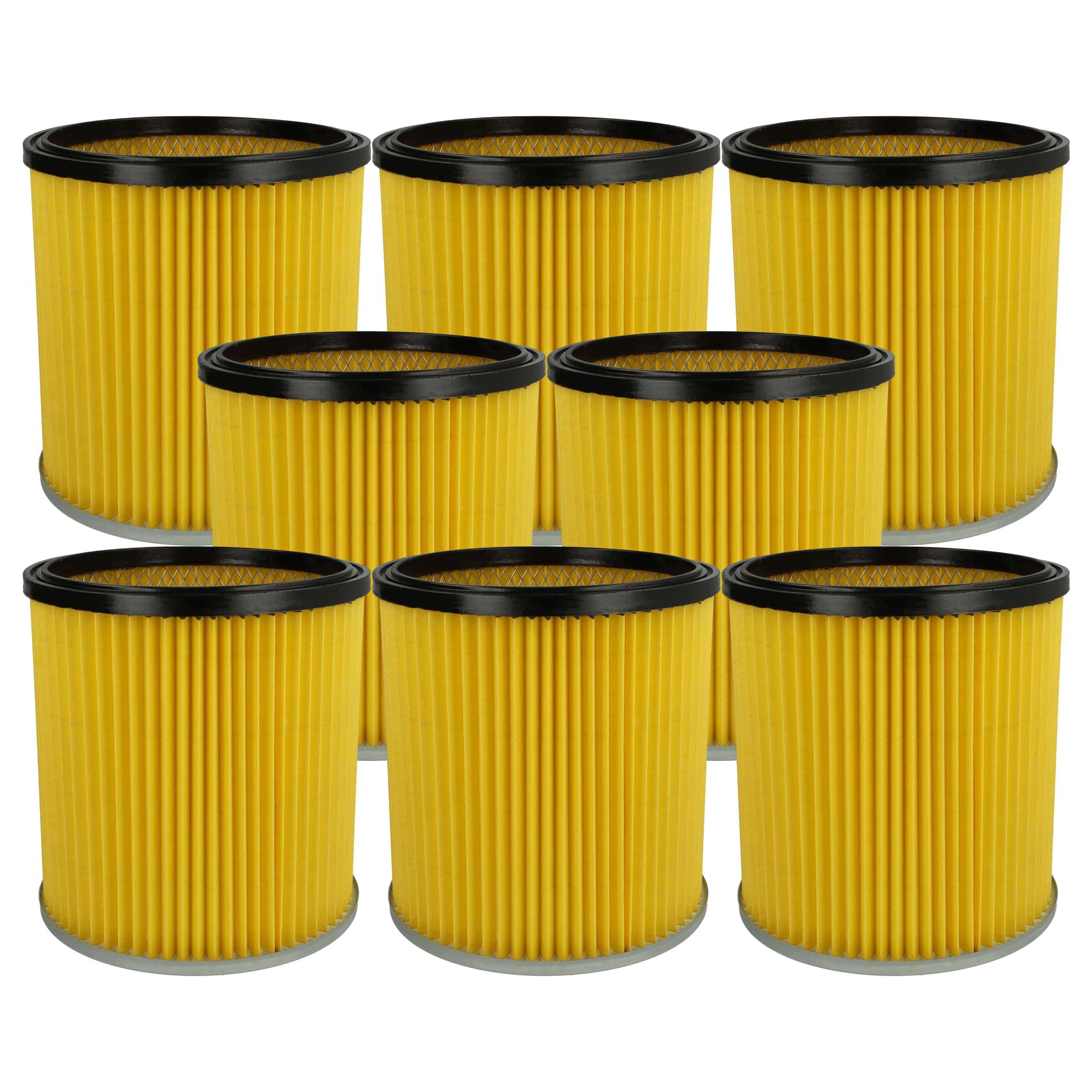 8x Filtro reemplaza Kärcher 6.414-354.0, 6.414-335.0 para aspiradora Dewalt, amarillo