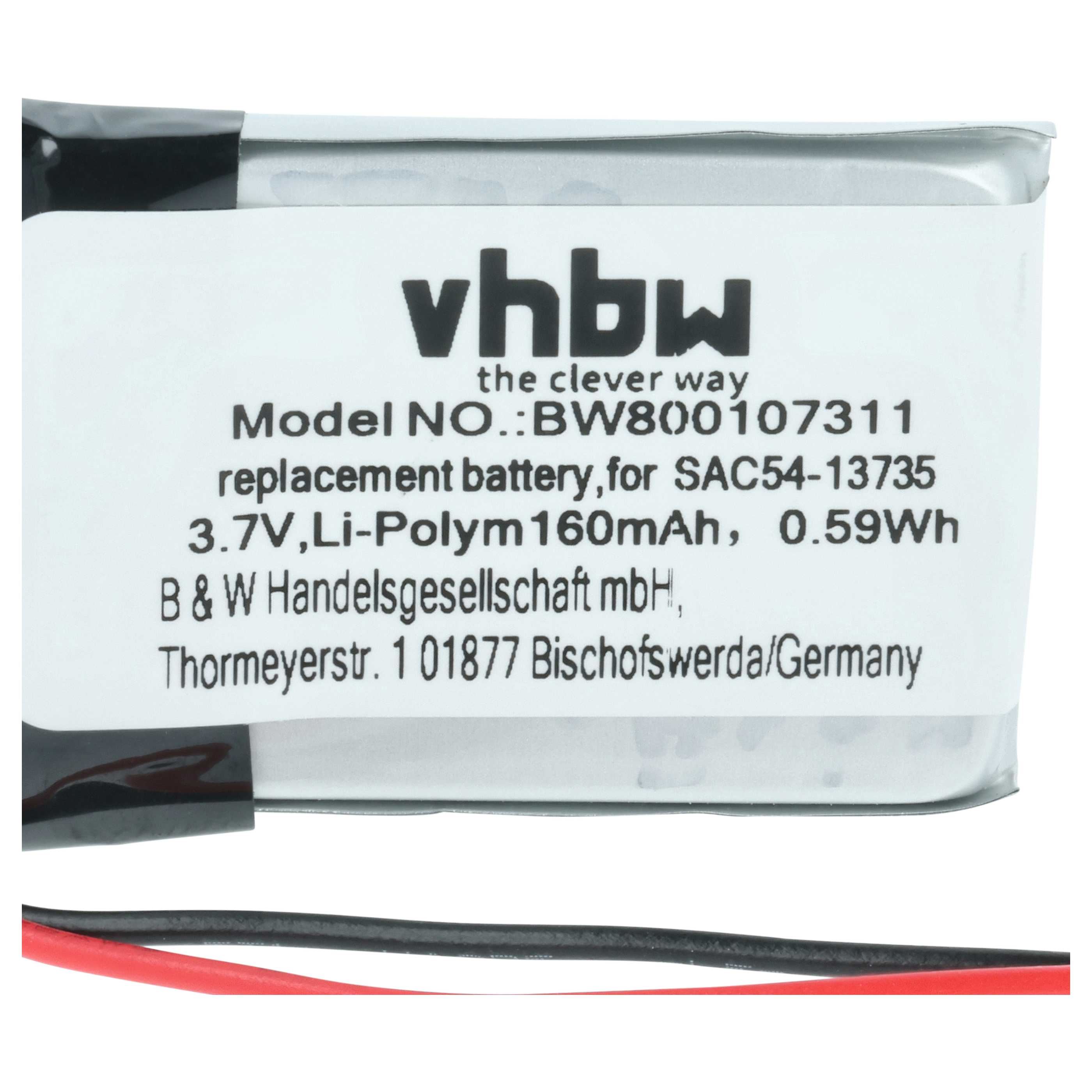 Batteria collare per collare per cani sostituisce SAC54-13735 - 160mAh 3,7V Li-Poly