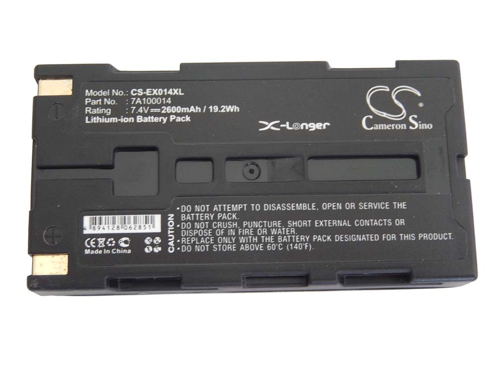 Printer Replacement Battery for Extech ANDES 3, S2500THS, S4500THS - 2600mAh 7.4V Li-Ion