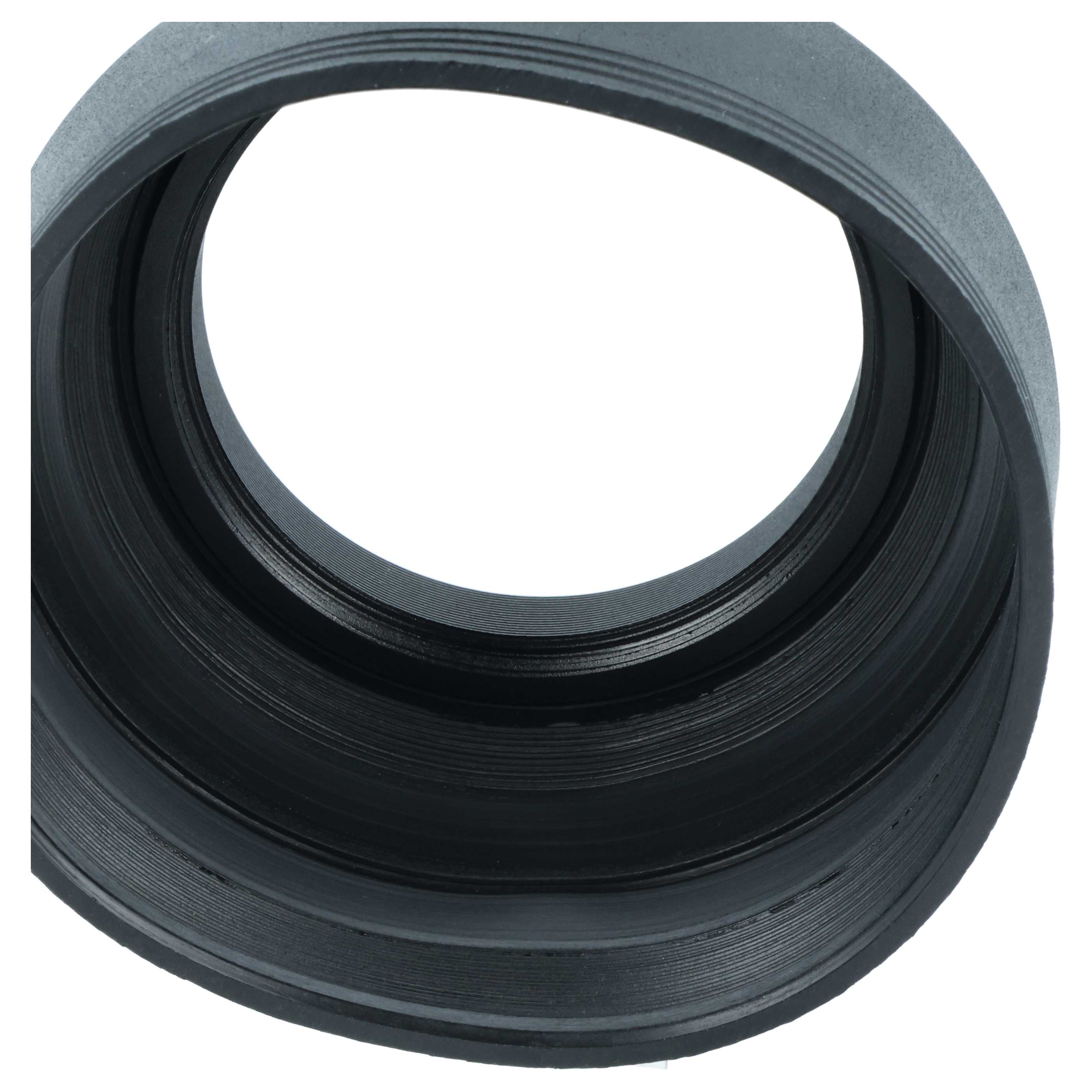 Lens Hood suitable for Fujifilm, Leica, Pentax, Panasonic Camera with 49 mm Diameter etc., rubber, black