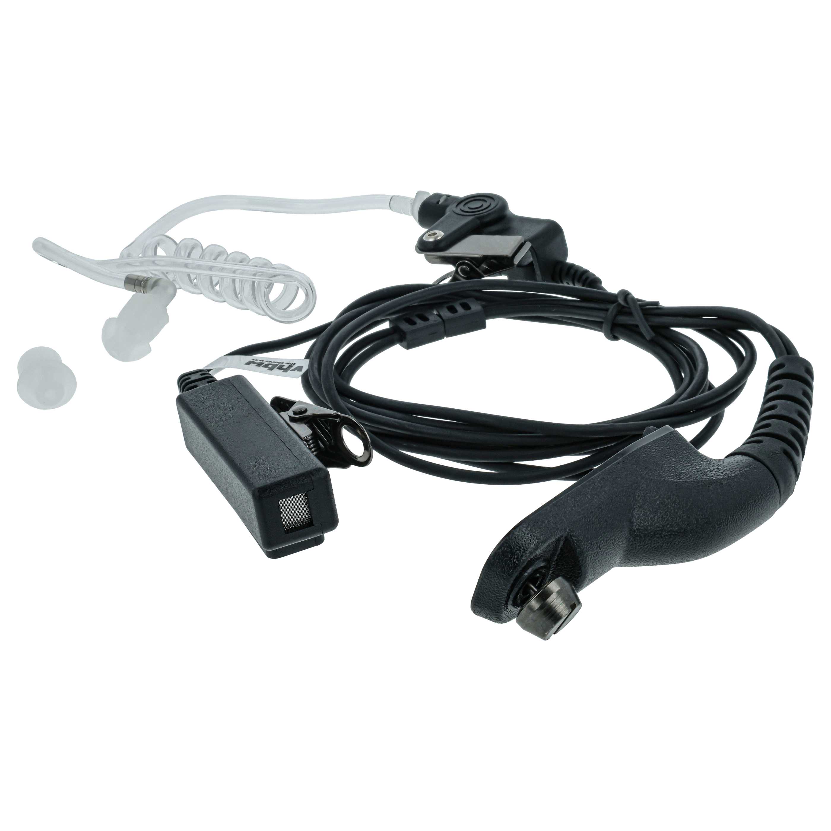 Security Radio Headset suitable for Motorola XiR P8200 - with PTT Microphone + Clip Mount + Phono Cable