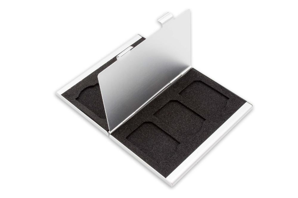 Etui passend für Speicherkarten 6x SD - Case, Aluminium, silber