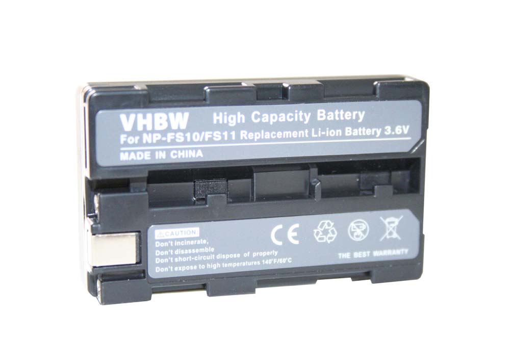 Batterie remplace Sony NP-FM11, NP-FS10, NP-F11, NP-FM10, NP-FS11, NP-F10 pour caméscope - 1100mAh 3,6V Li-ion