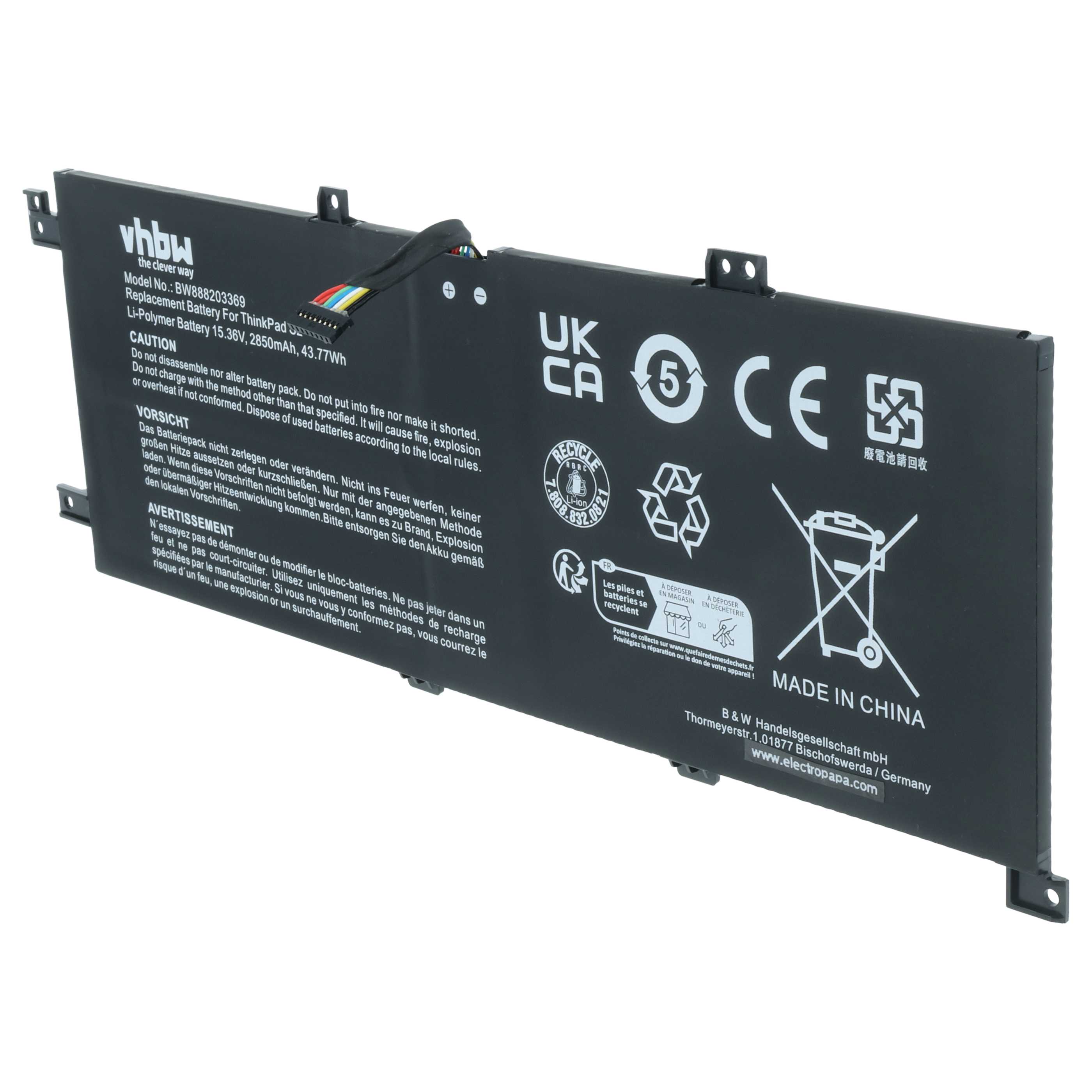 Akumulator do laptopa zamiennik Lenovo 02DL031, 02DL032, 02DL030, 5B10W13933 - 2850 mAh 15,36 V LiPo
