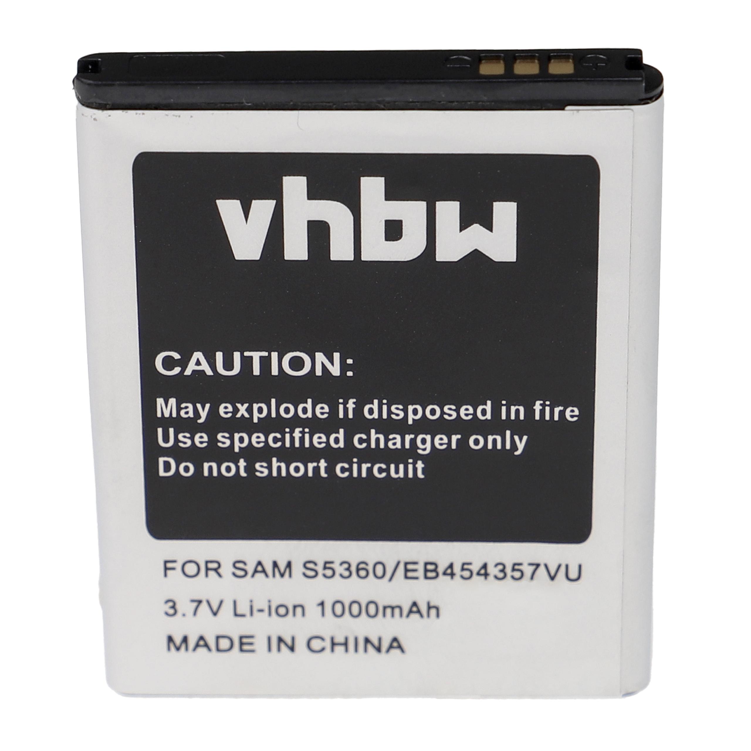 Batterie remplace Samsung EB454357VU, EB454357VA pour téléphone portable - 1000mAh, 3,7V, Li-ion