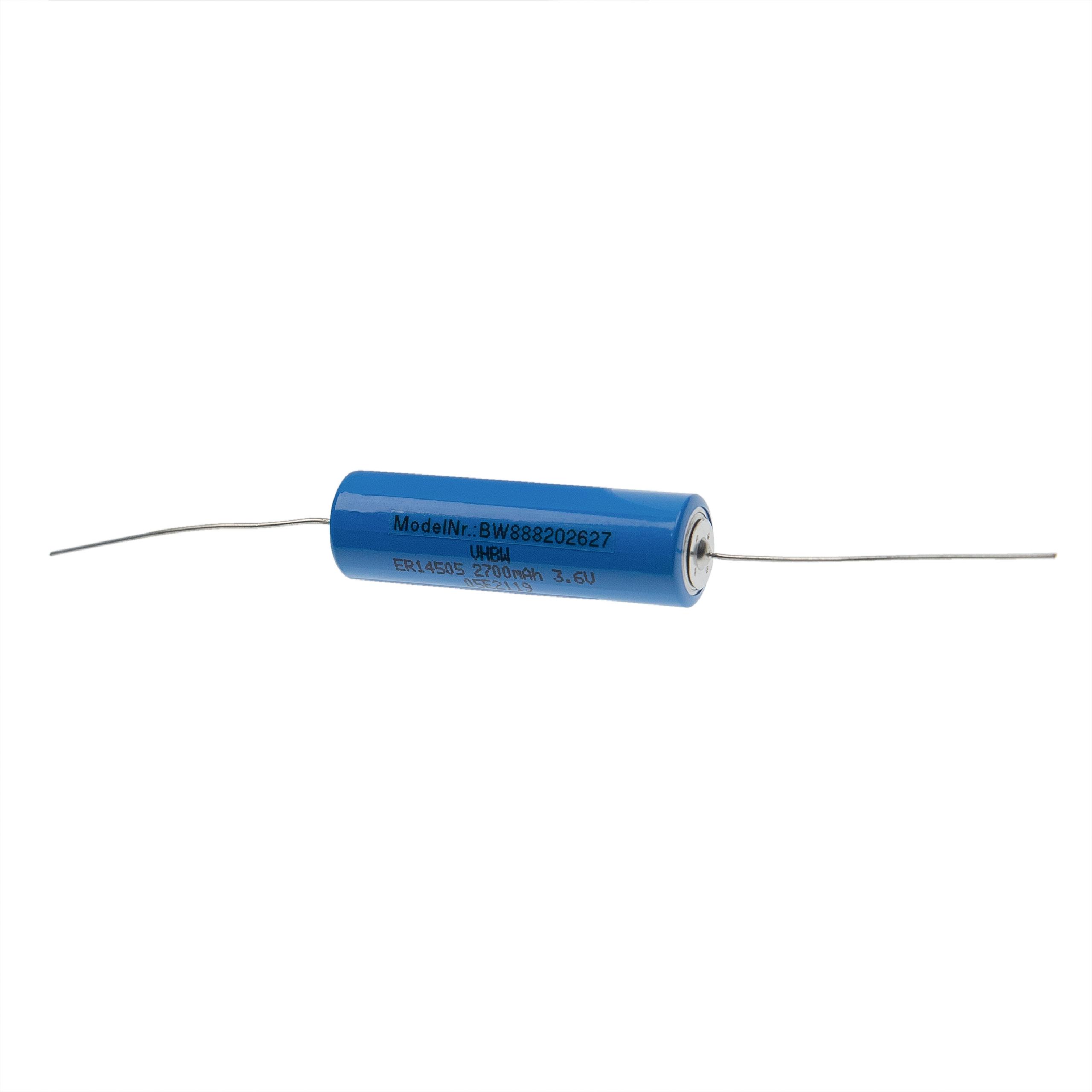 ER14505 Premium Replacement Battery - 2700mAh 3.6V Li-SOCl2, with Soldering Connections